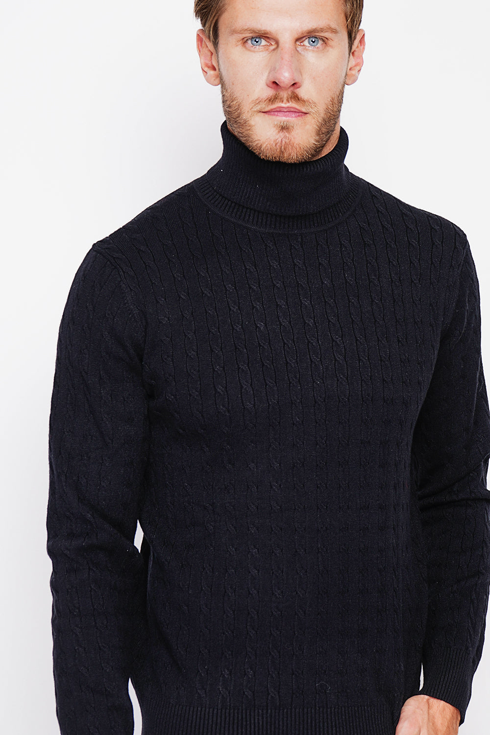 Maglione a collo alto con maniche lunghe Nero