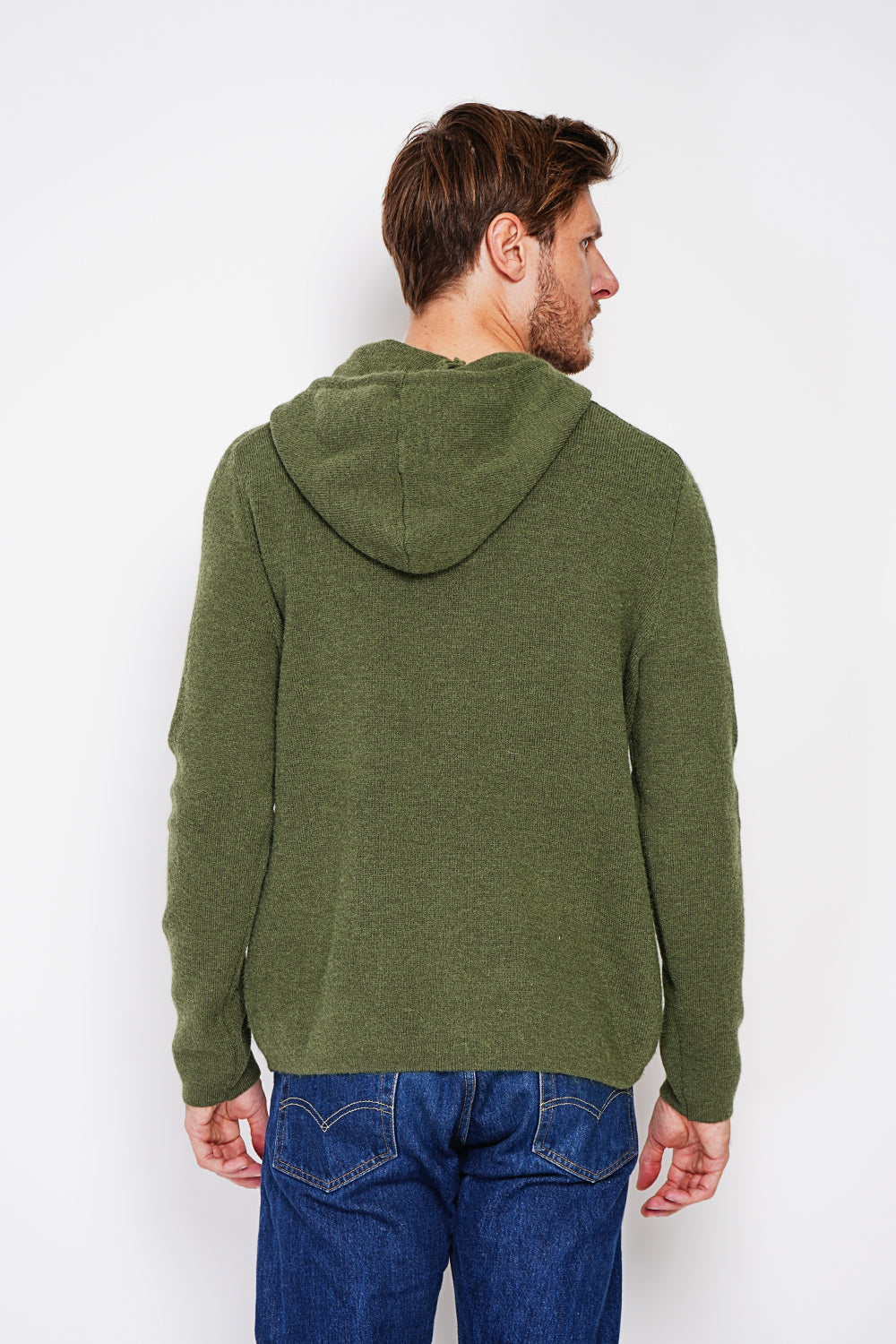 Felpa con cappuccio a coste a manica lunga Cachi