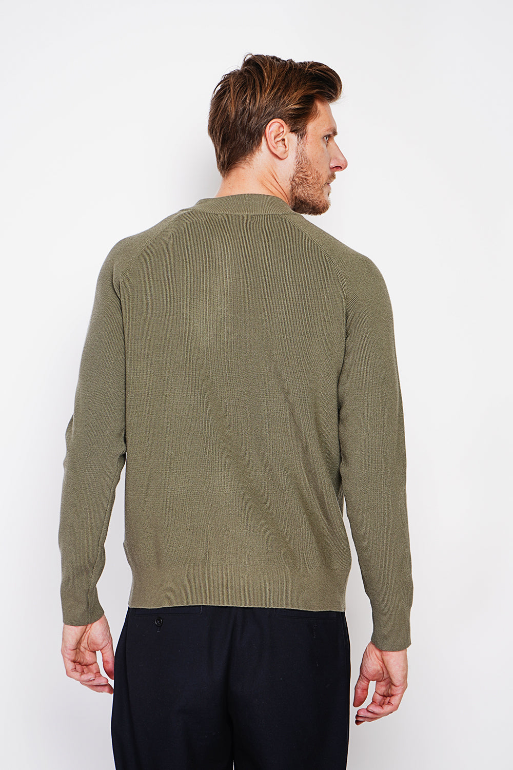 Polo mezza zip con maniche lunghe in 6 strati - Cachi