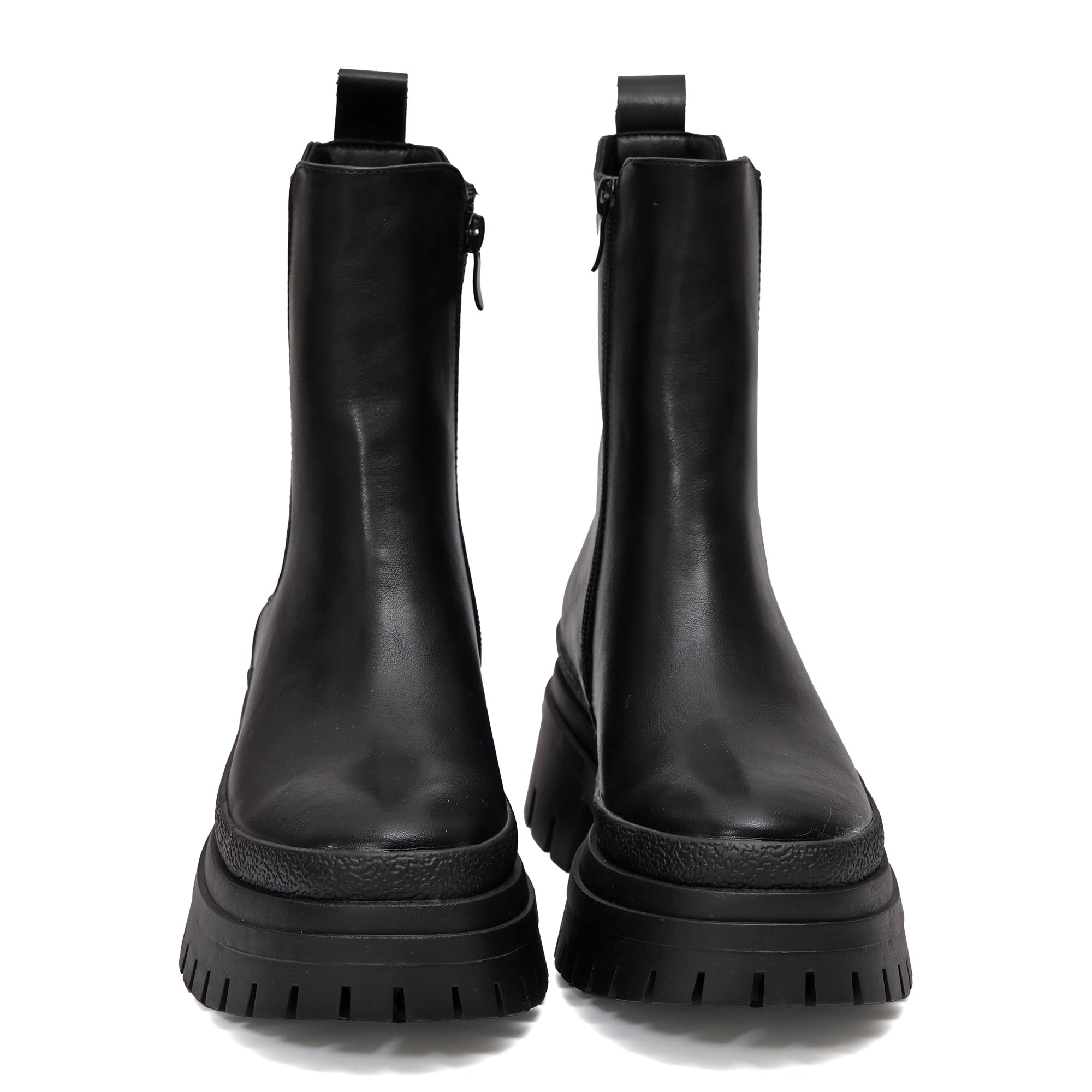 Stivaletto in simil pelle con fascia elastica Nero