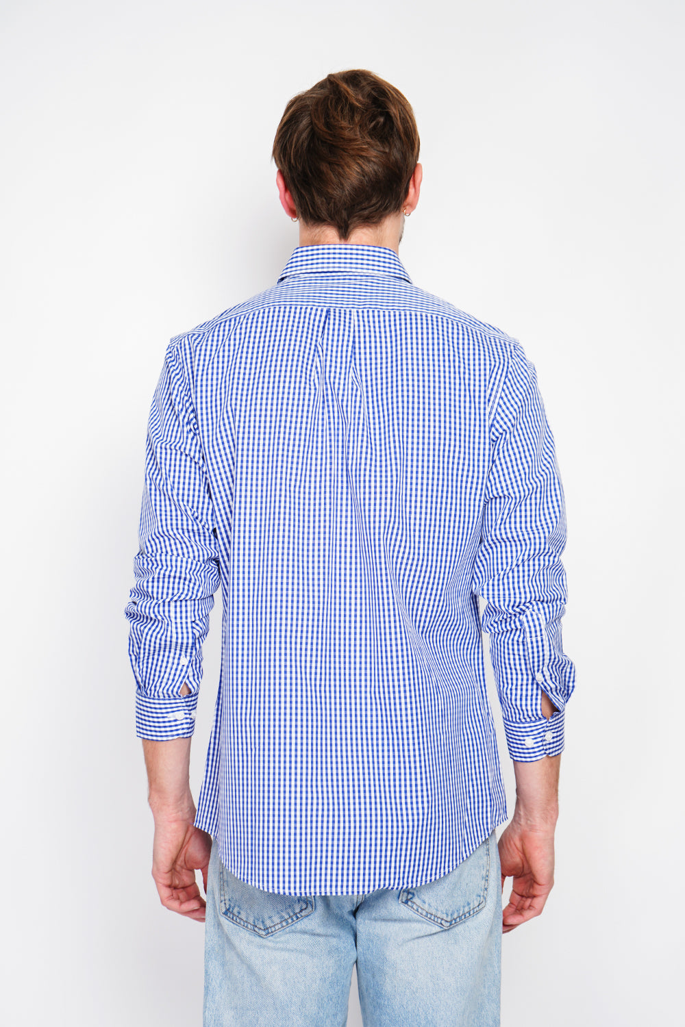 Camicia in cotone twill con colletto alla francese Blu navy