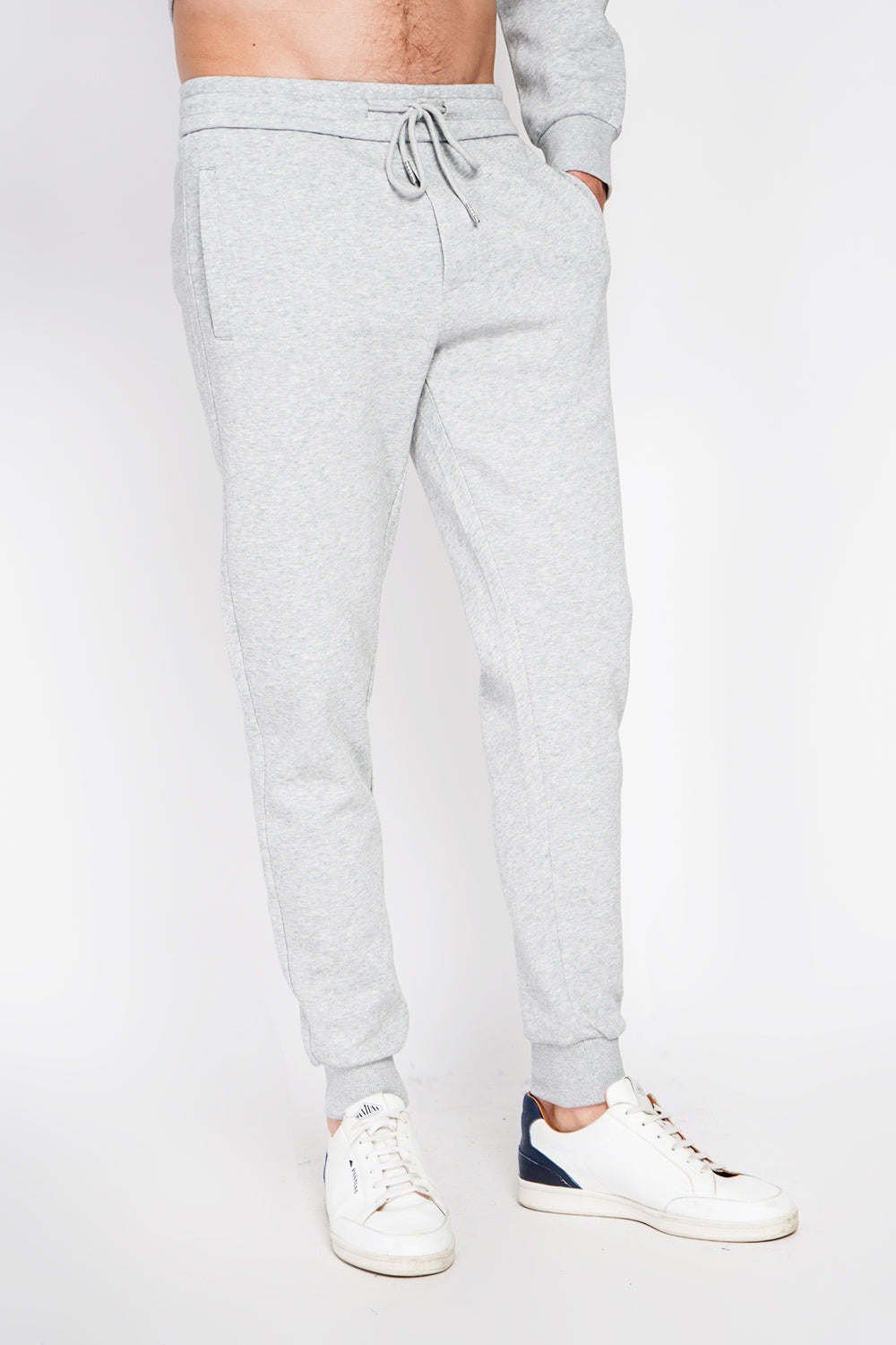 Pantaloni da jogging, elastico in vita con coulisse e tasche laterali  Grigio