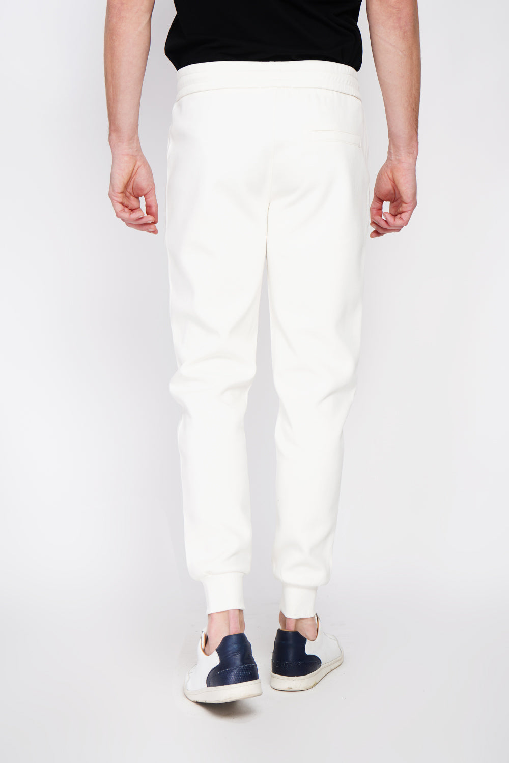 Pantaloni da jogging slim fit con coulisse e tasca piatta con cerniera Bianco