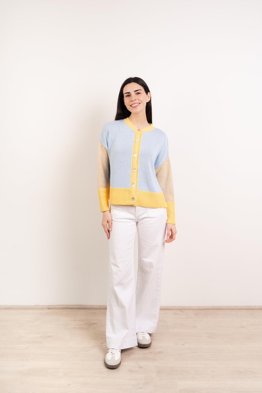 Cardigan in cotone giallo Leti