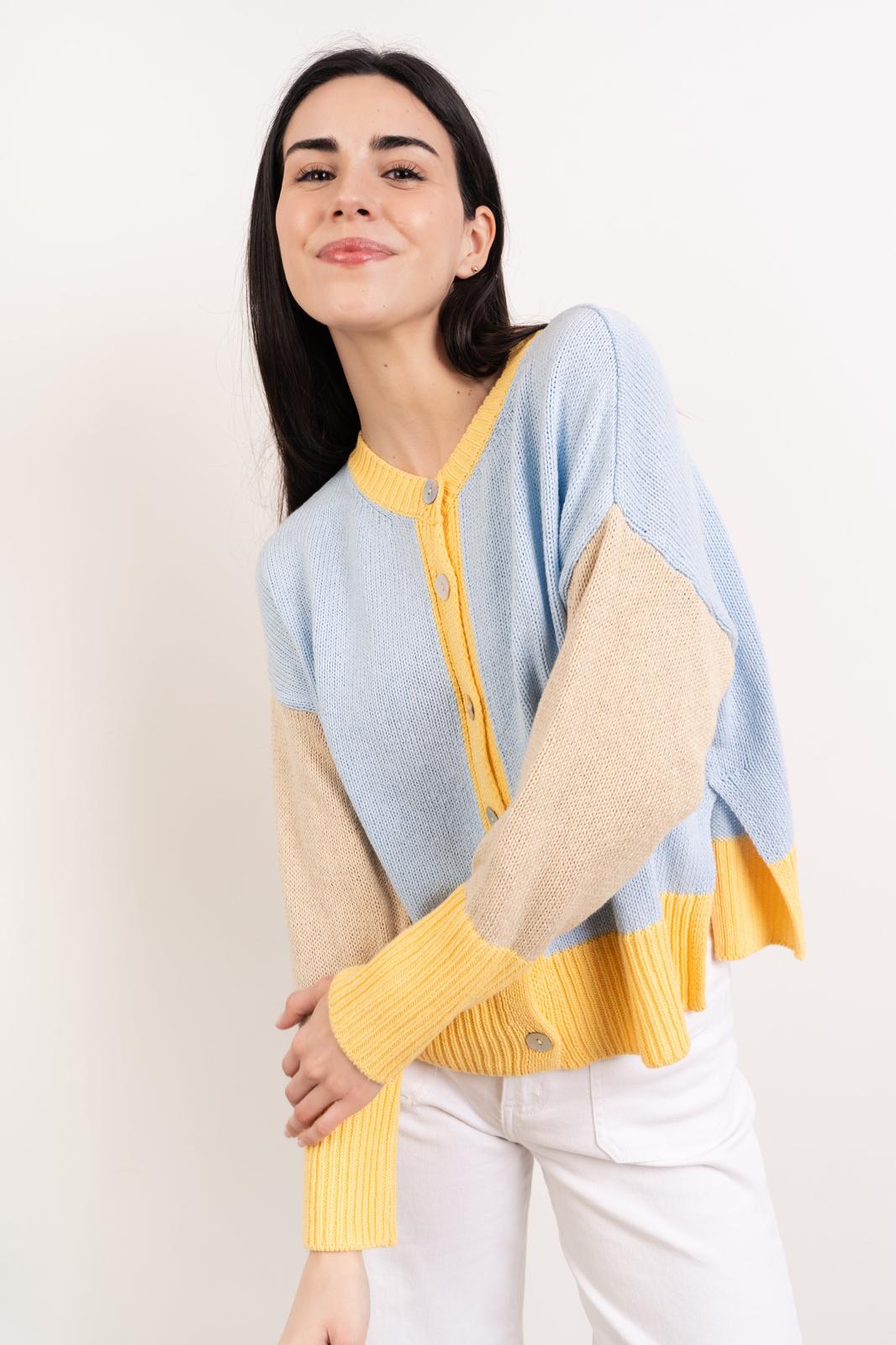 Cardigan in cotone giallo Leti
