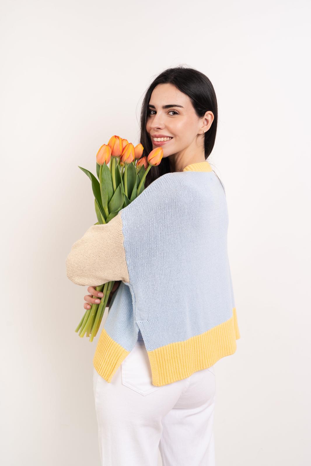Cardigan in cotone giallo Leti