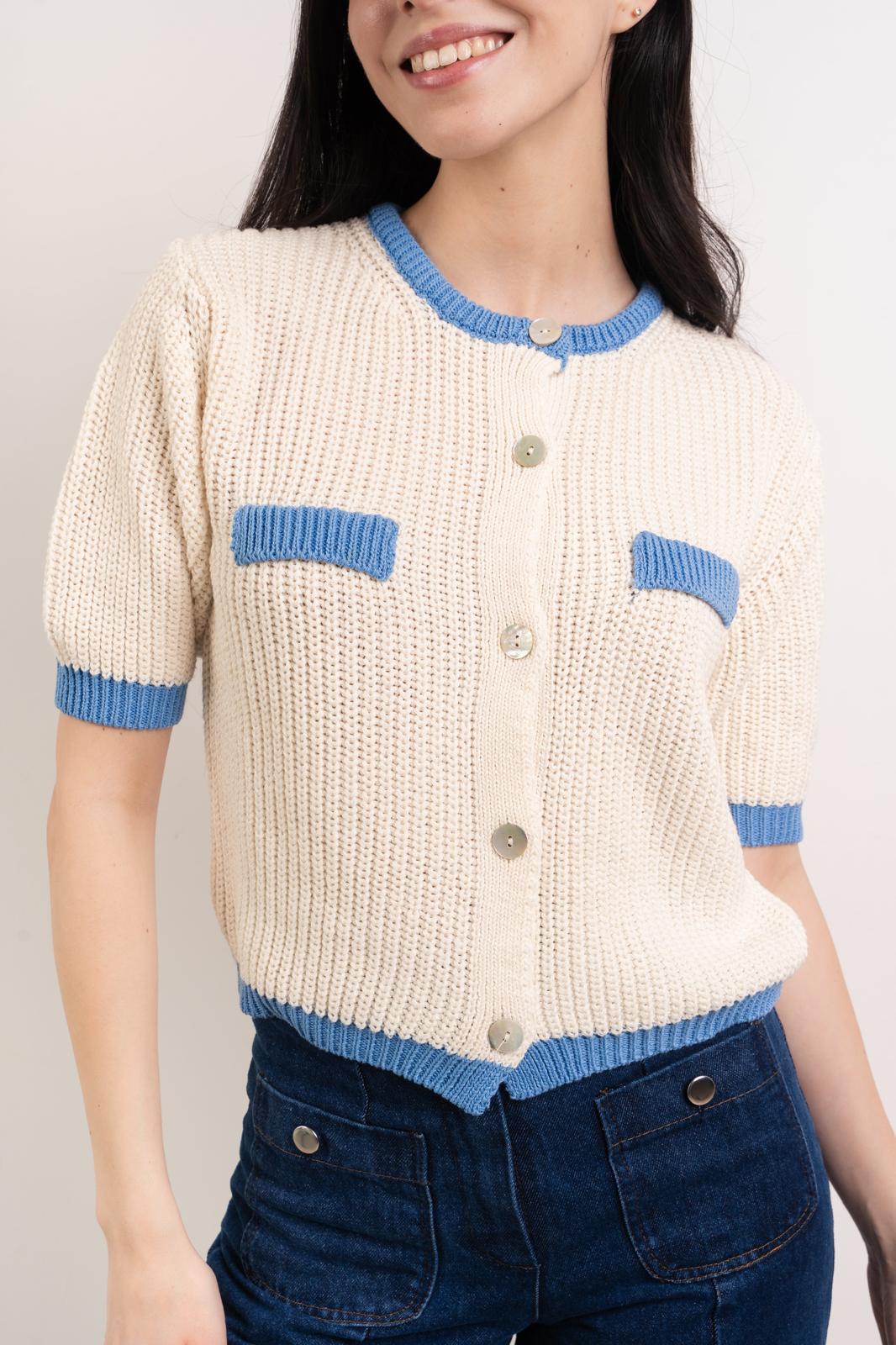 Cardigan in cotone bianco Mia
