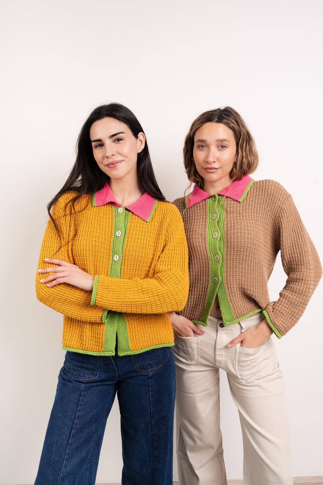 Cardigan in cotone senape Tina