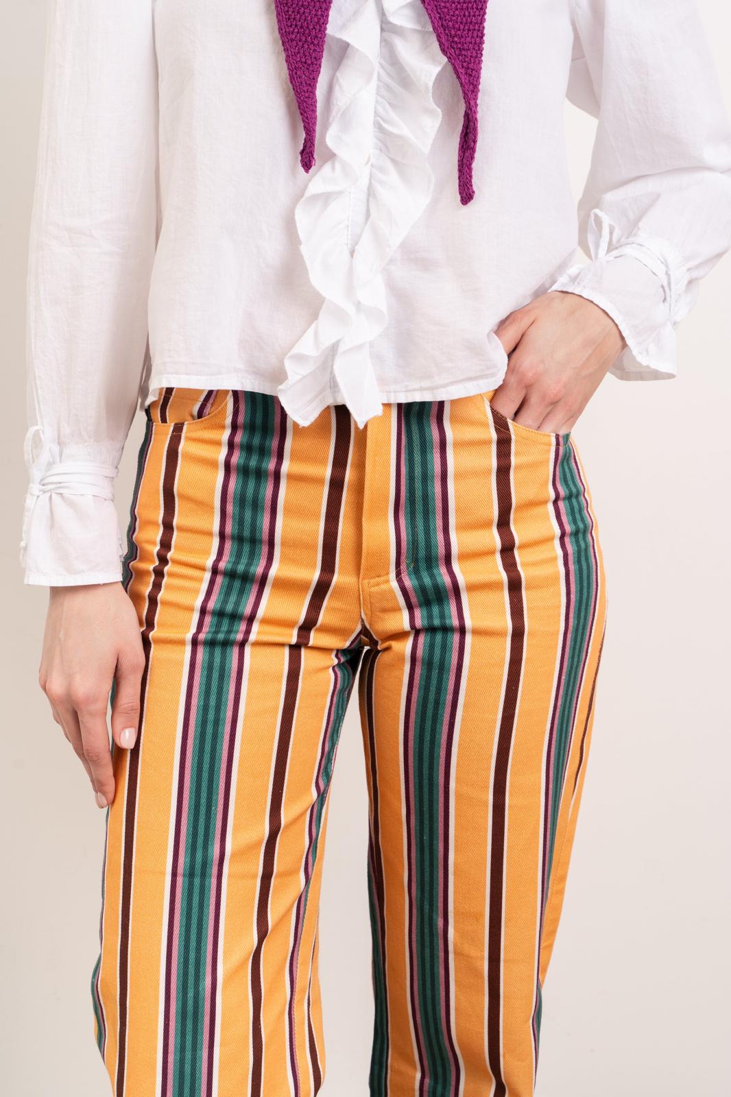 Jeans gialli a righe Inés
