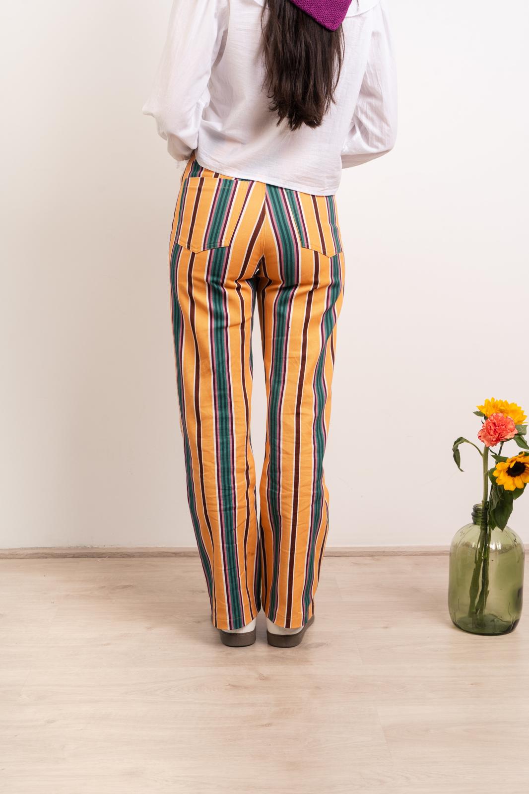 Jeans gialli a righe Inés