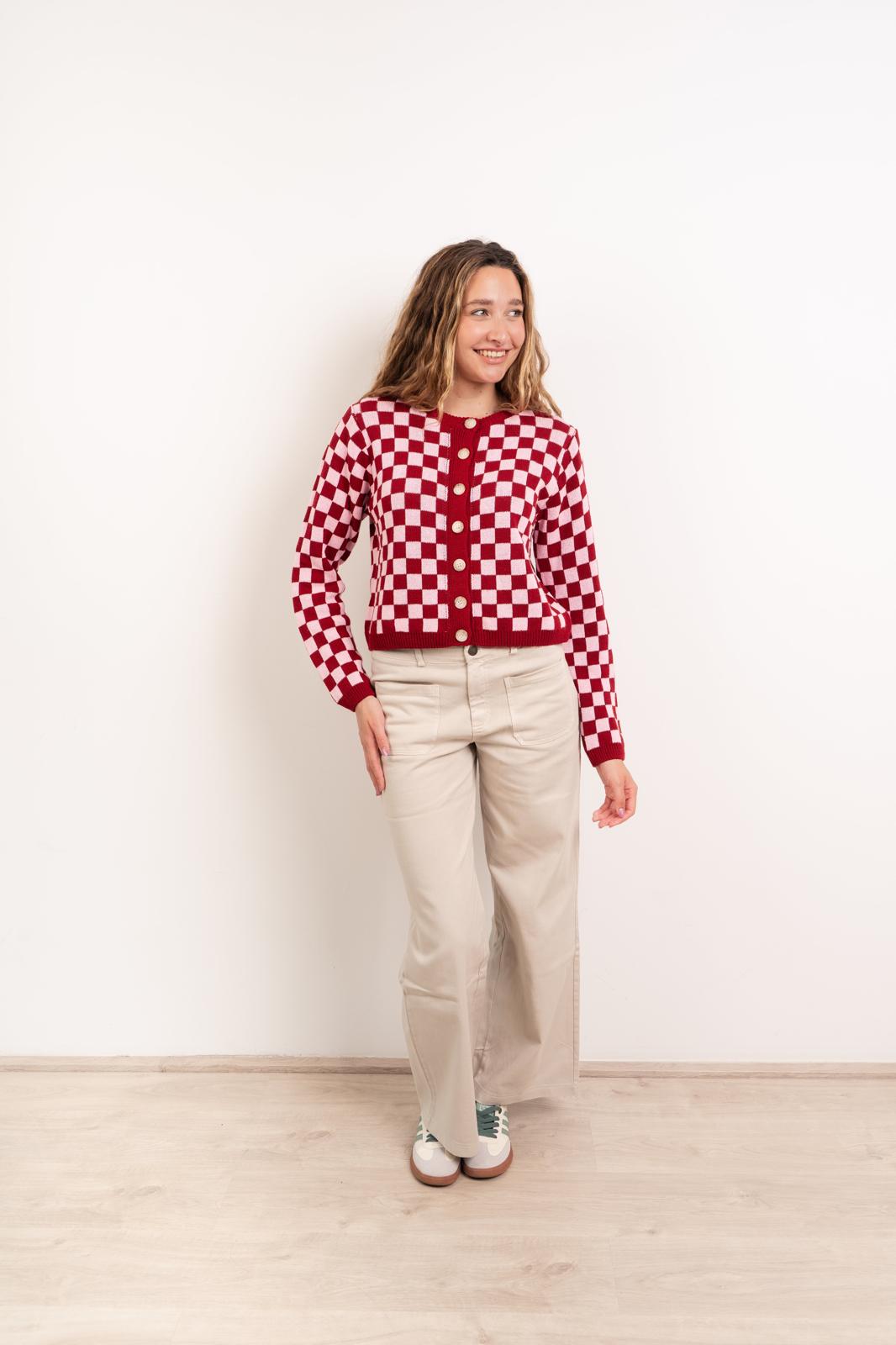 Cardigan in cotone rosa Martina