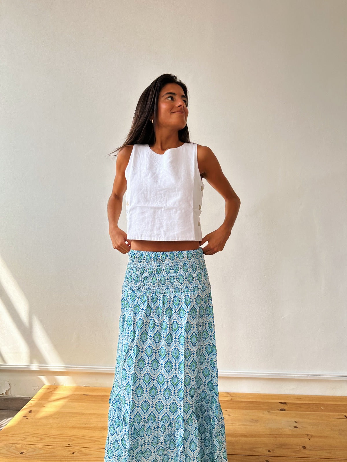 Gonna in mica blu