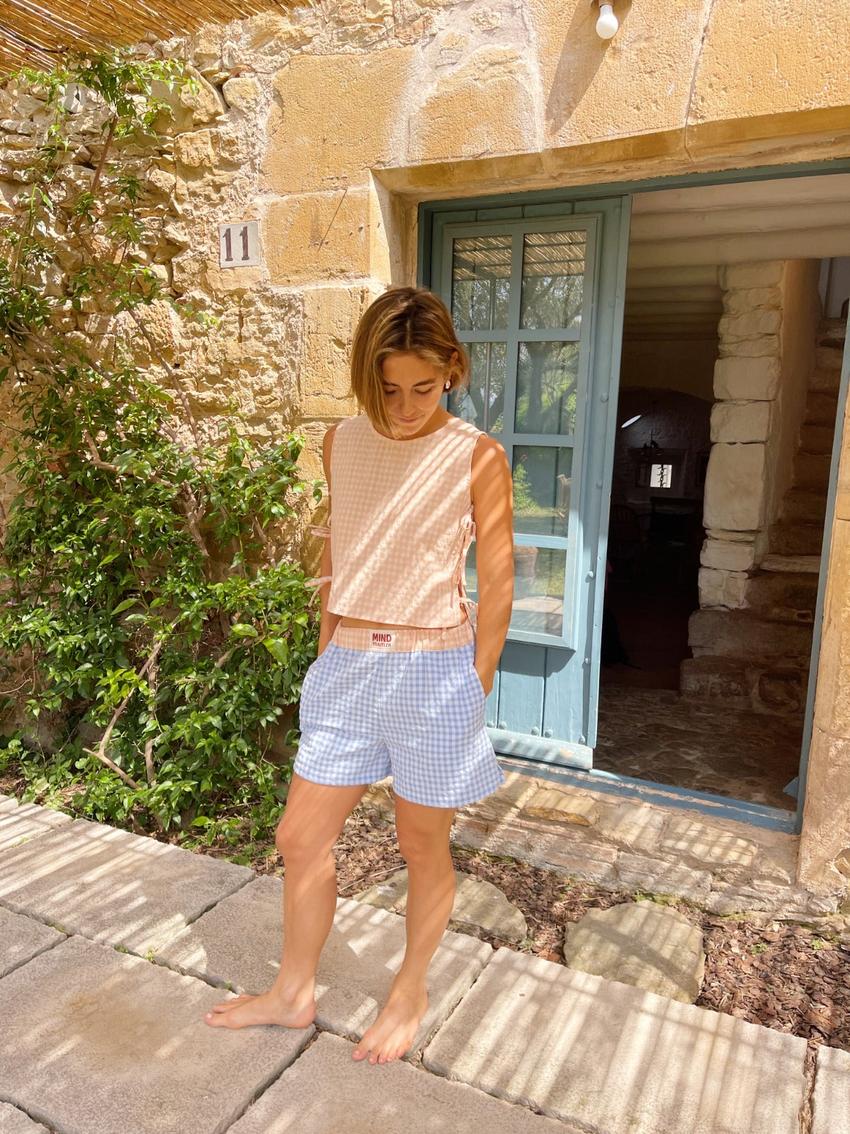 Short Mina Blu e Arancione