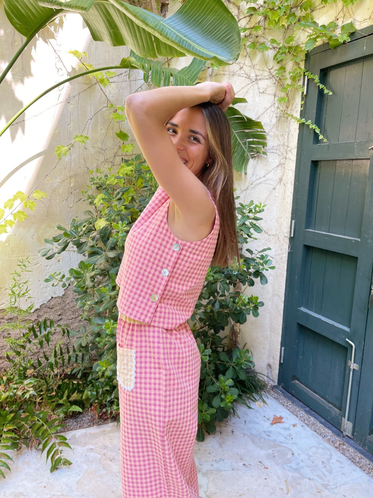 Top rosa Vichy di Claudia