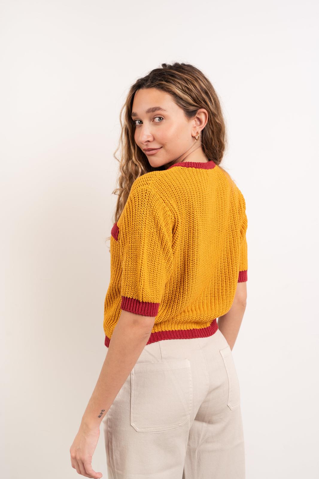Cardigan in cotone senape Mia