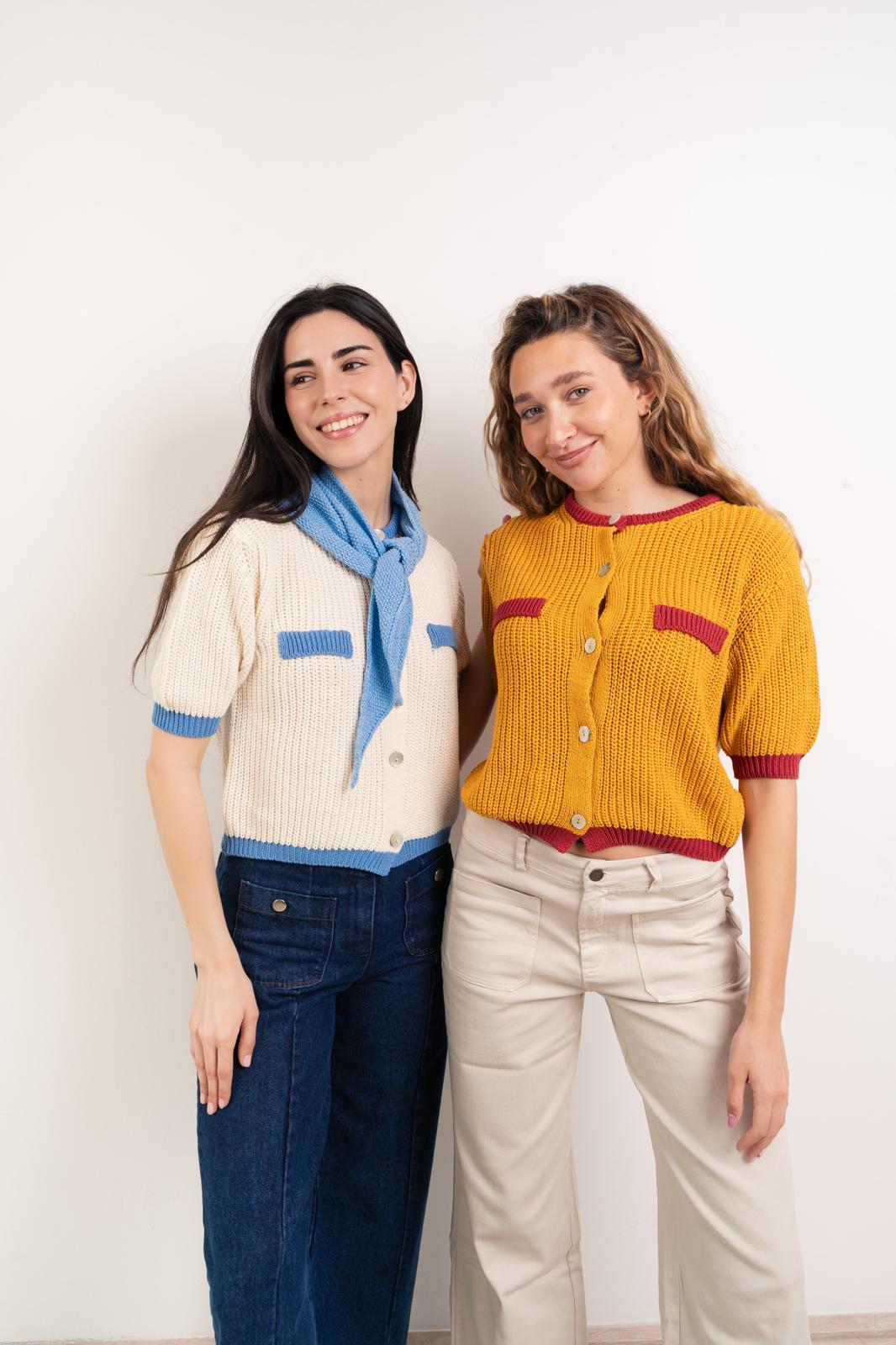 Cardigan in cotone senape Mia