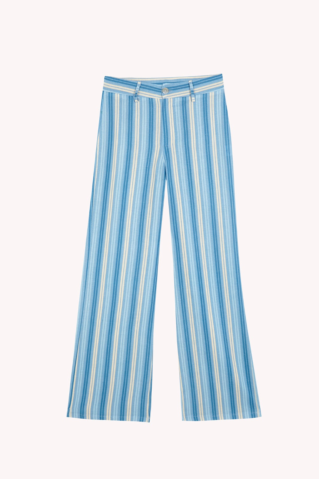 Pantaloni di lino blu Ana