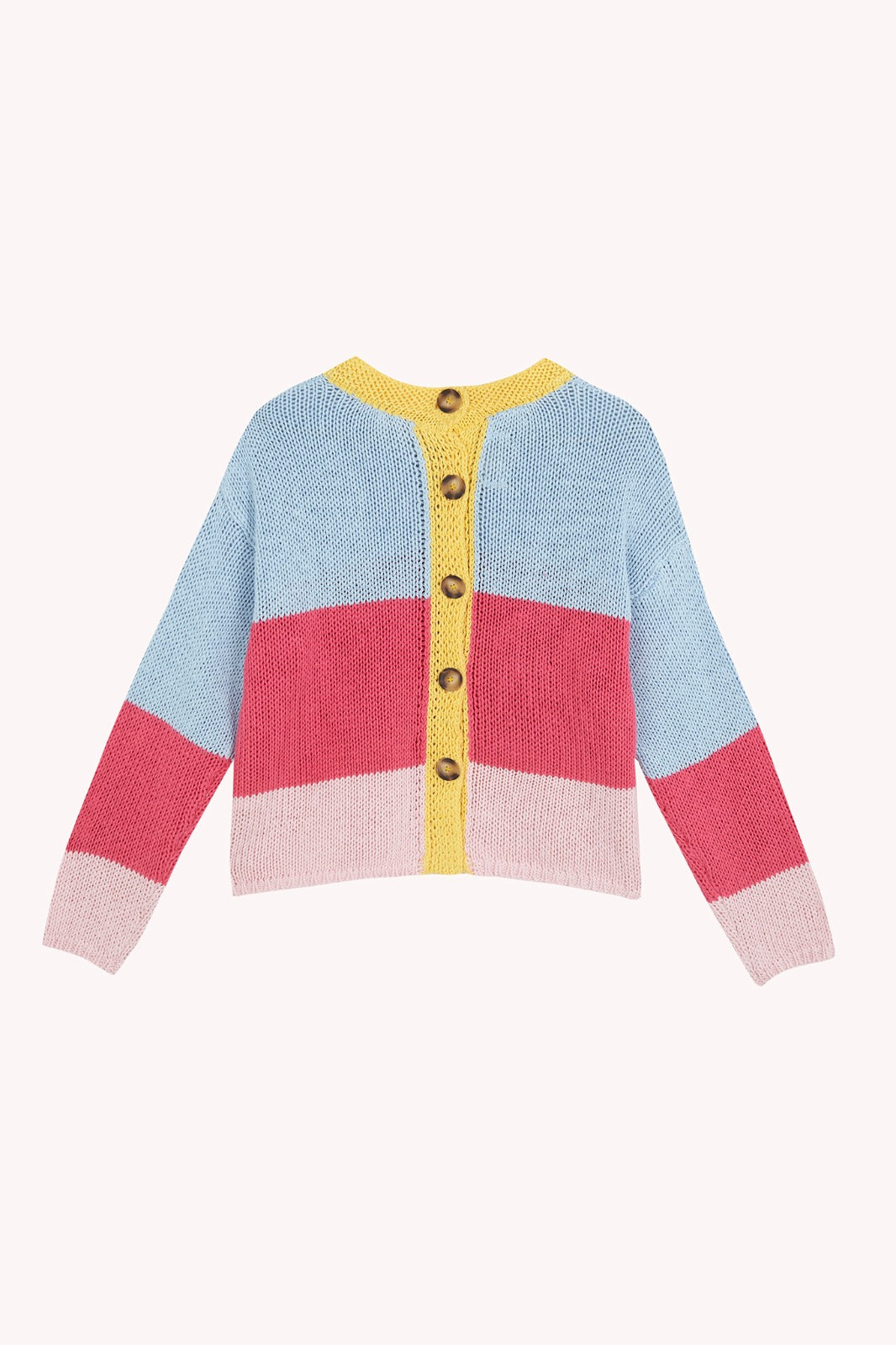 Maglione in cotone blu e rosa Jana
