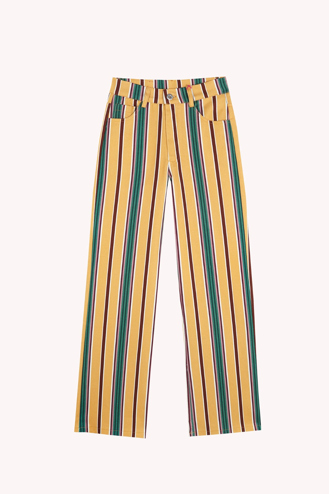 Jeans gialli a righe Inés