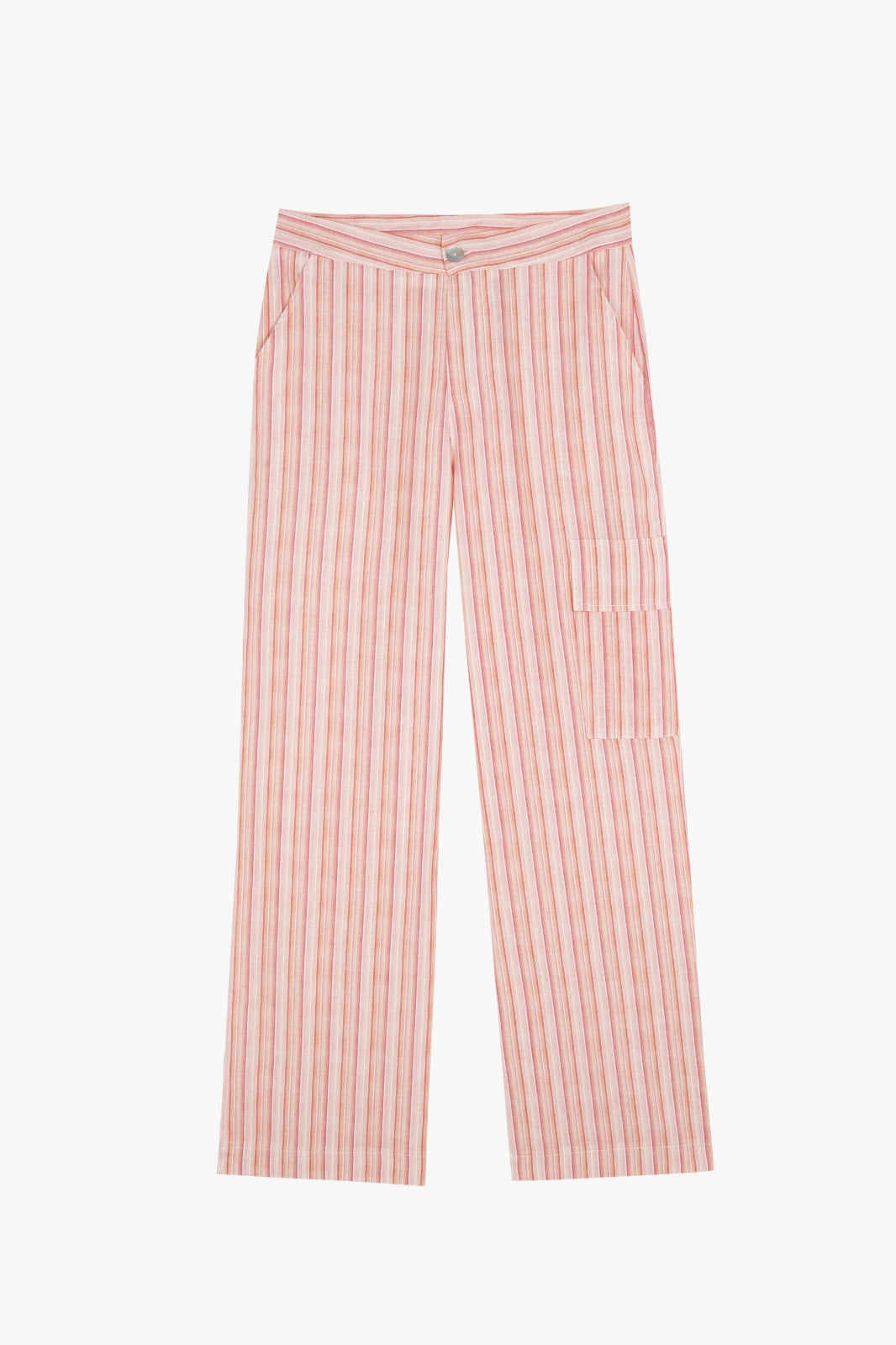 Pantaloni di lino rosa Thais