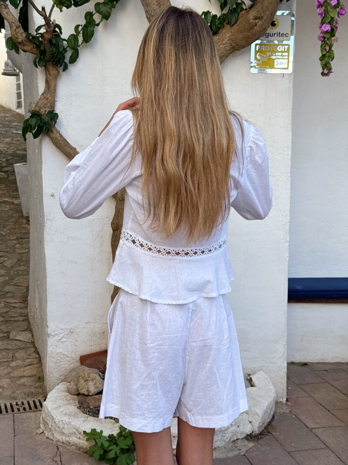 Pantaloncini di lino Roma bianchi