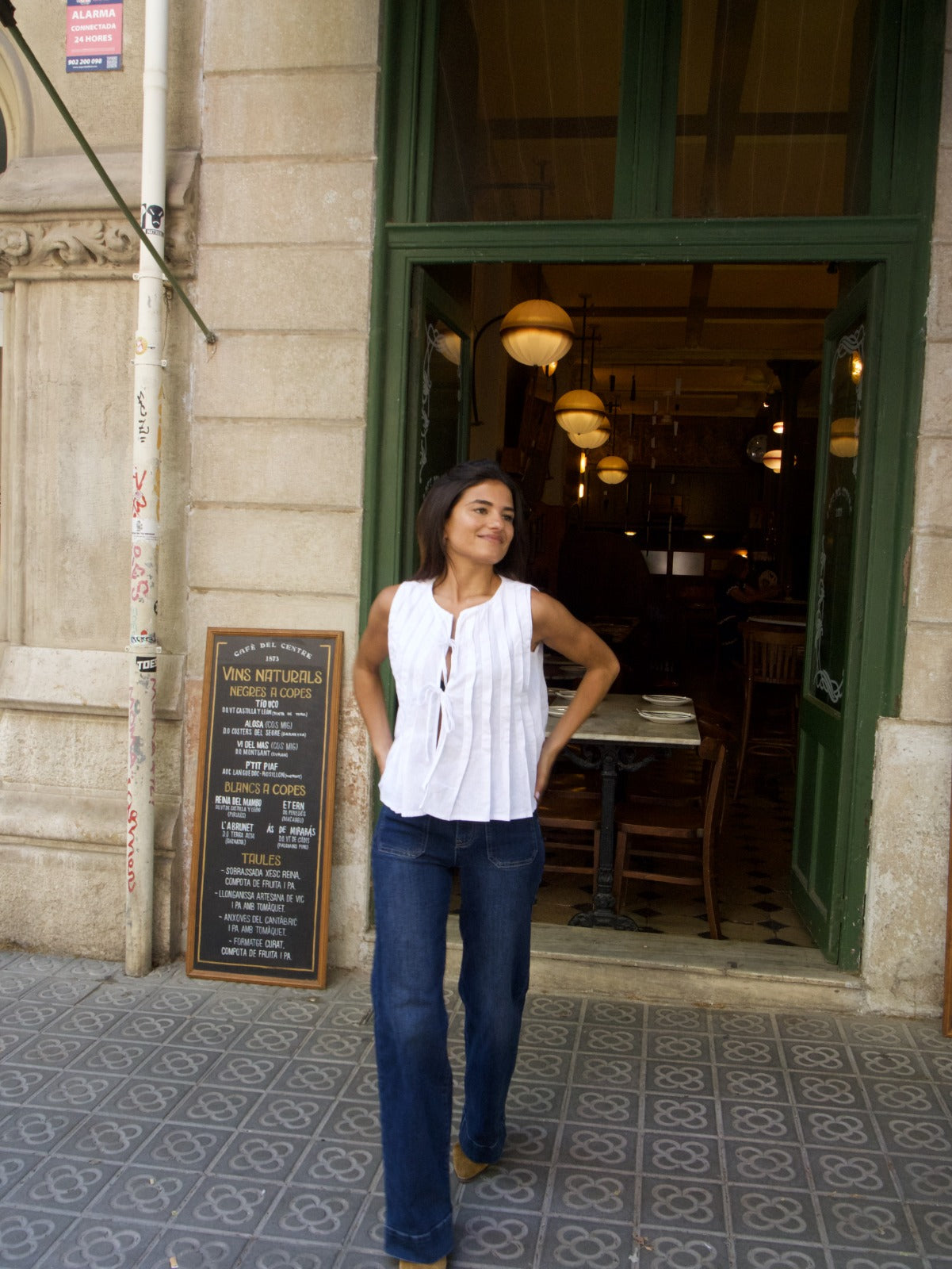Top in lino bianco Gigi