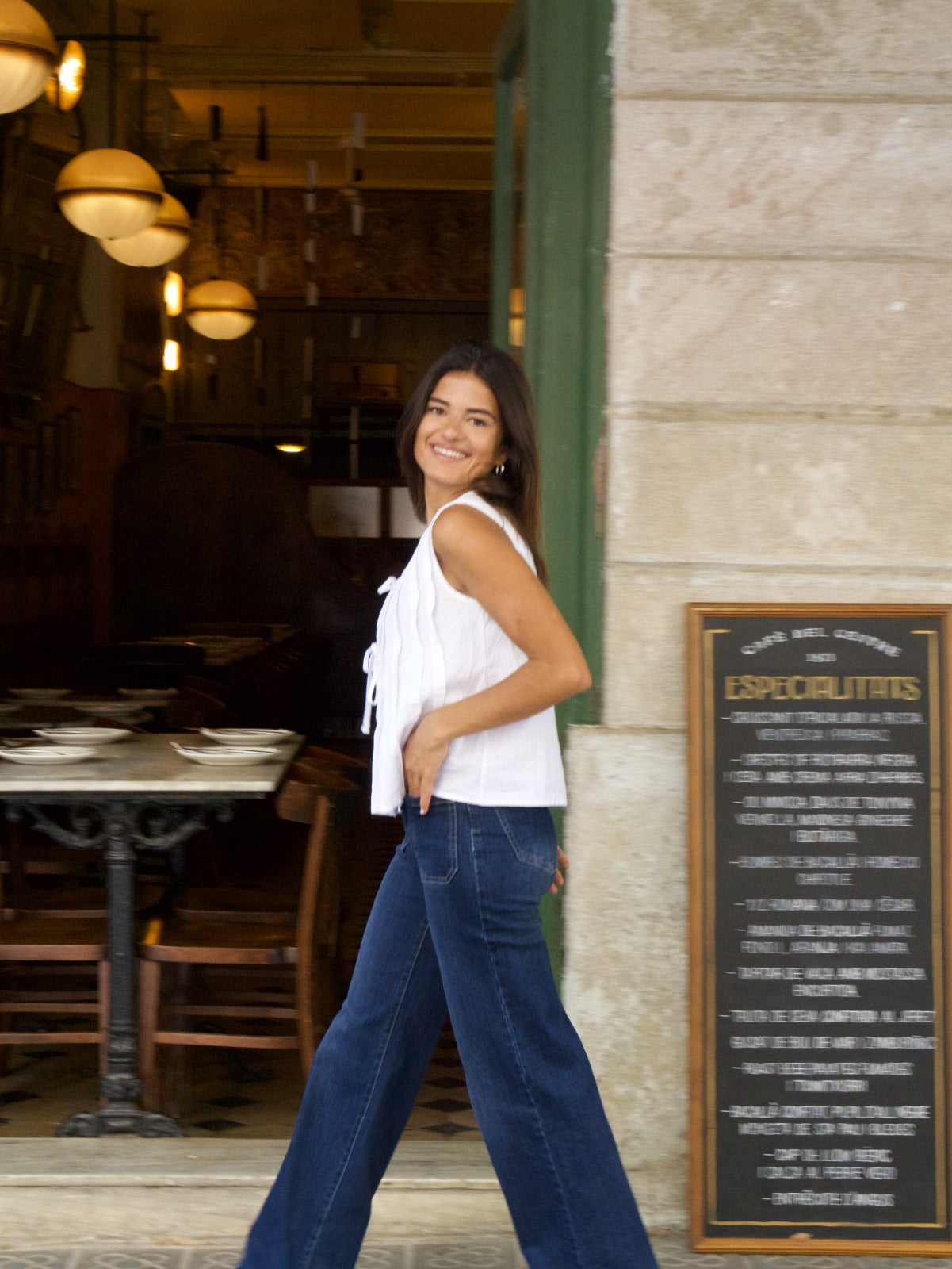 Top in lino bianco Gigi