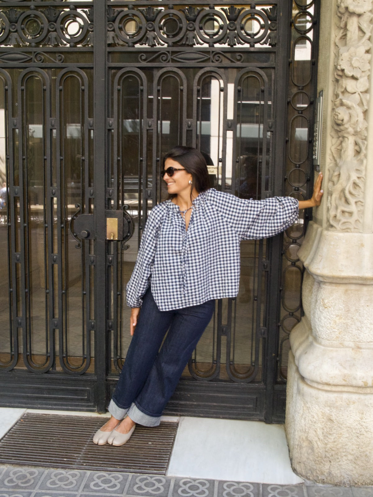 Blusa blu navy Matilde Vichy