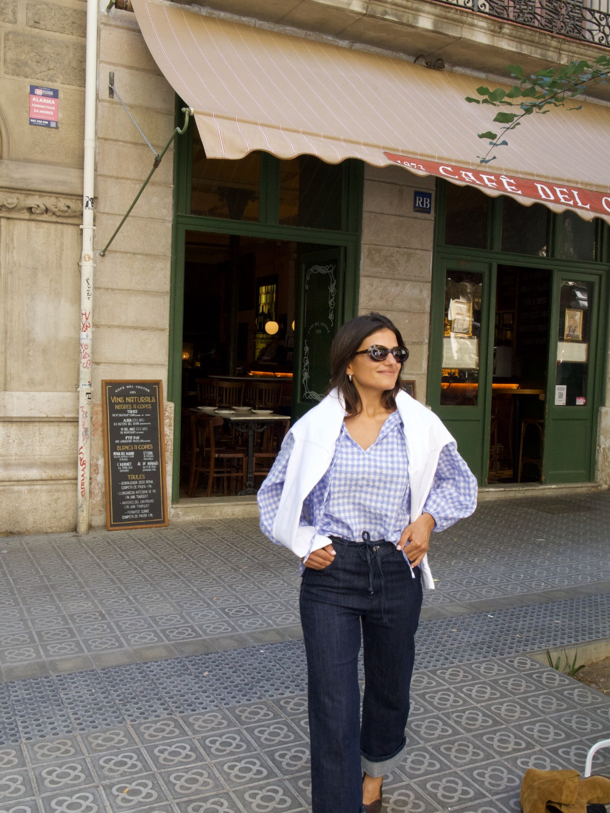 Blusa Matilde Vichy Azzurro Chiaro