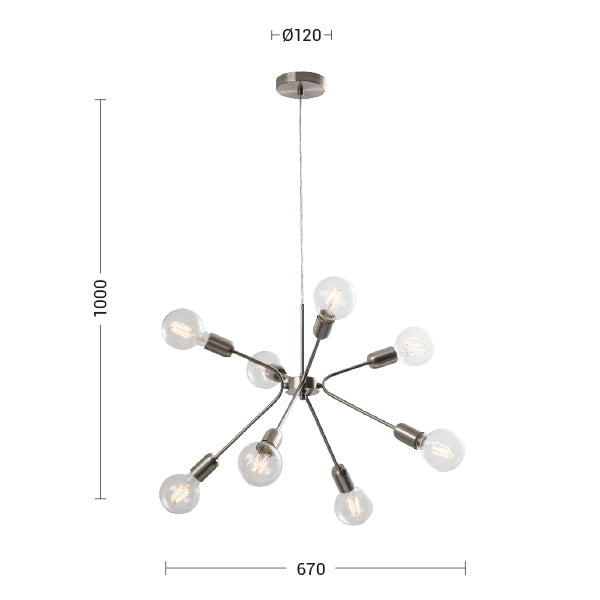 Lampada a sospensione X-PLODE - Oro satinato