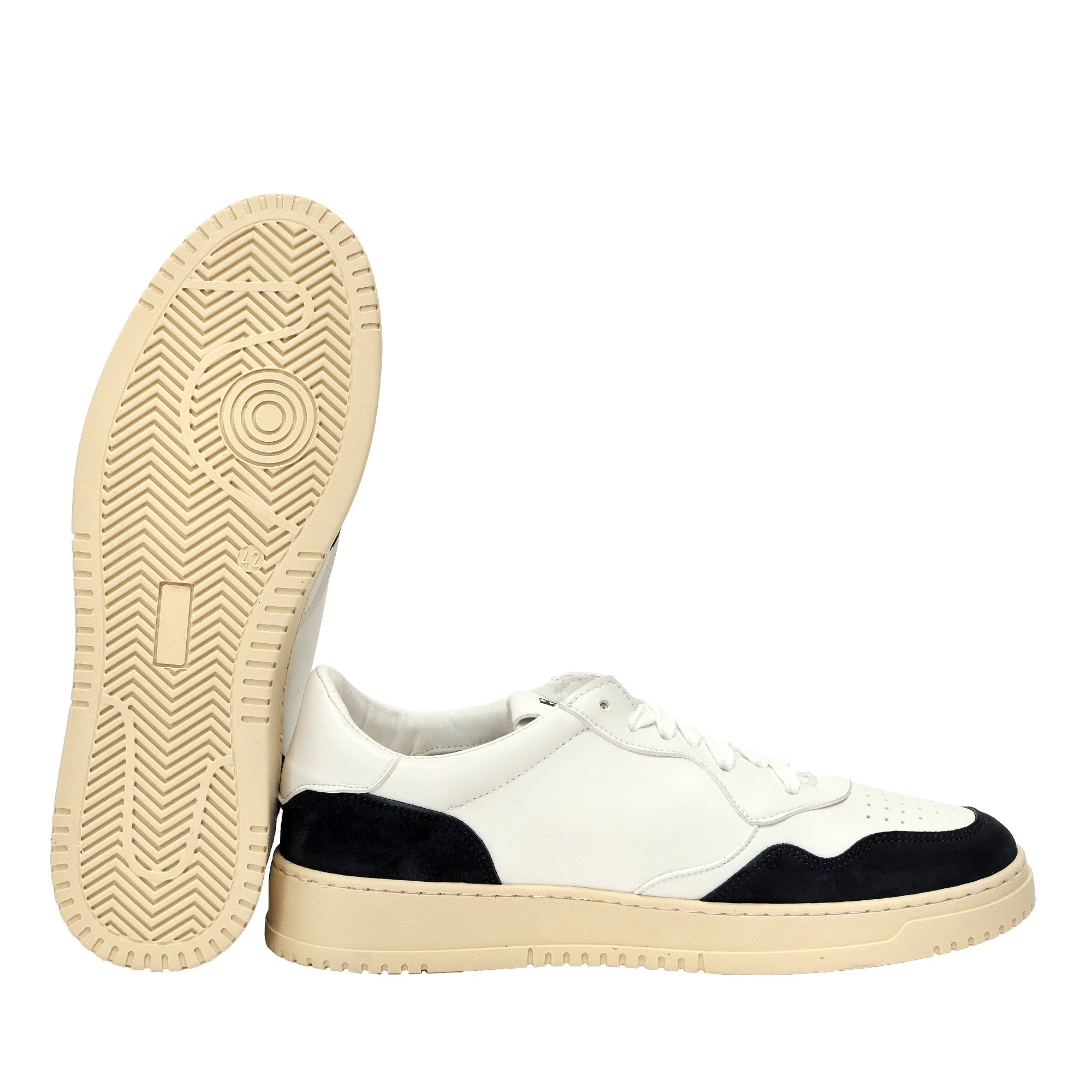 Sneakers in pelle con inserti in camoscio Blu