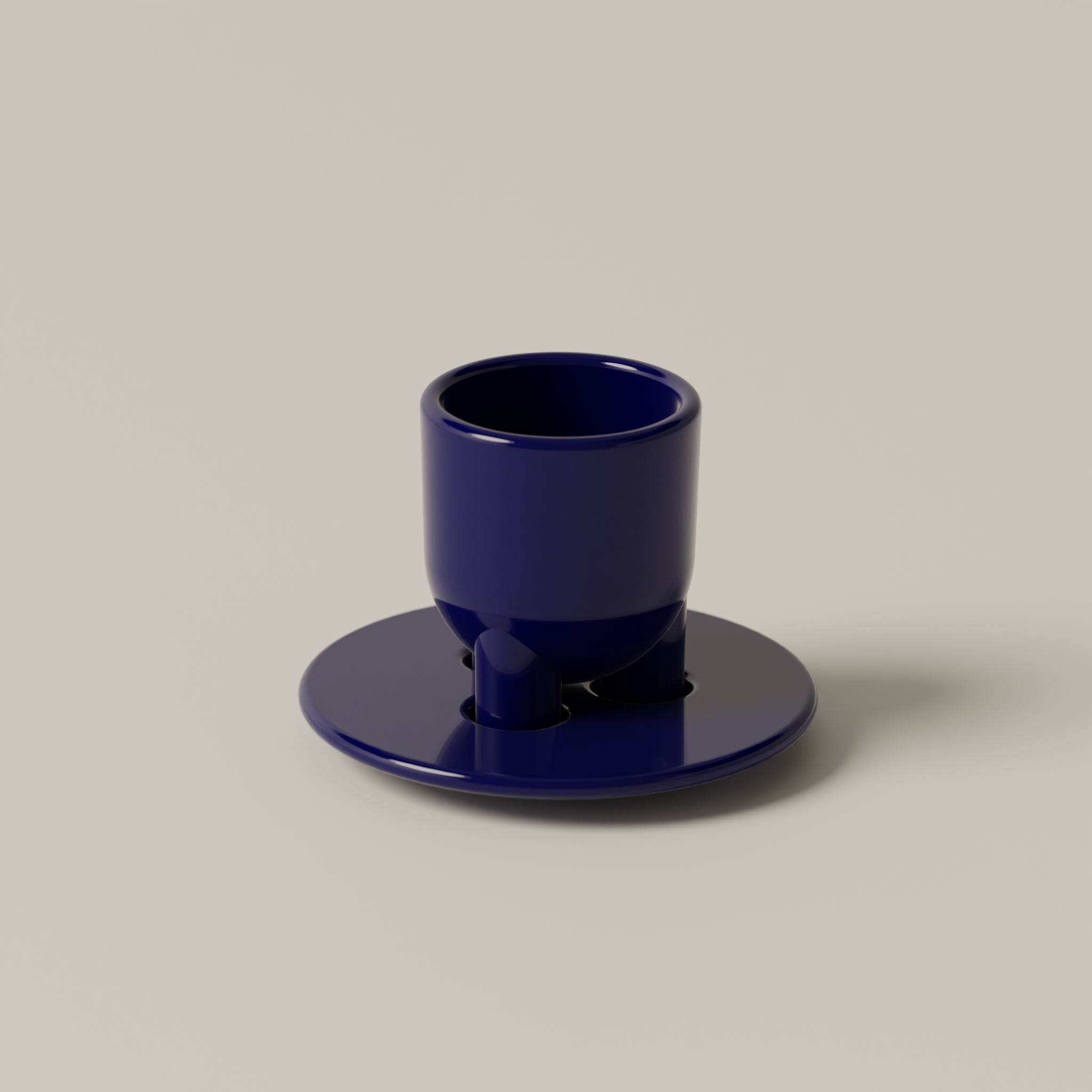 CUP WITH SAUCER - COBALT