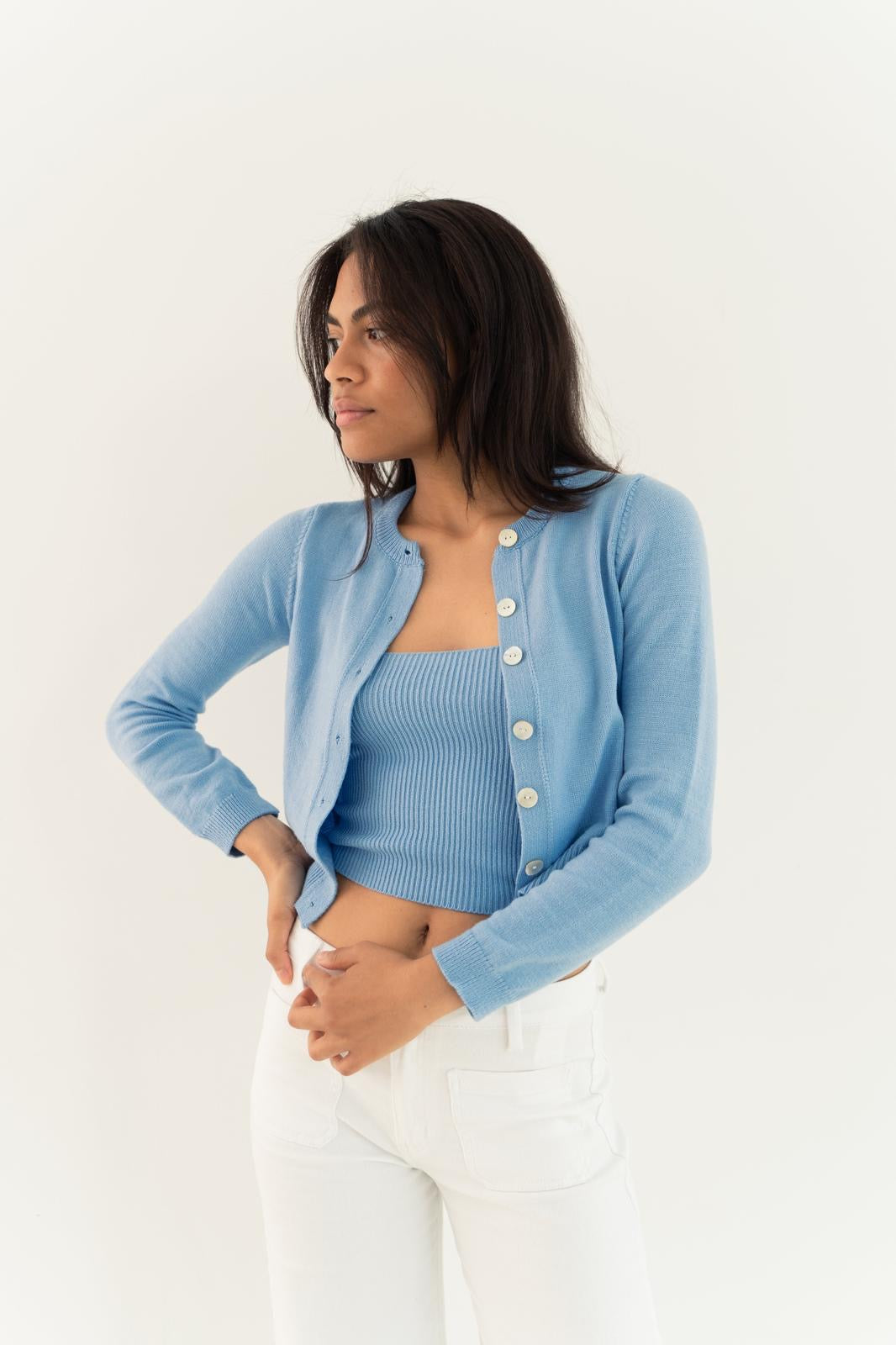 Cardigan blu Inés