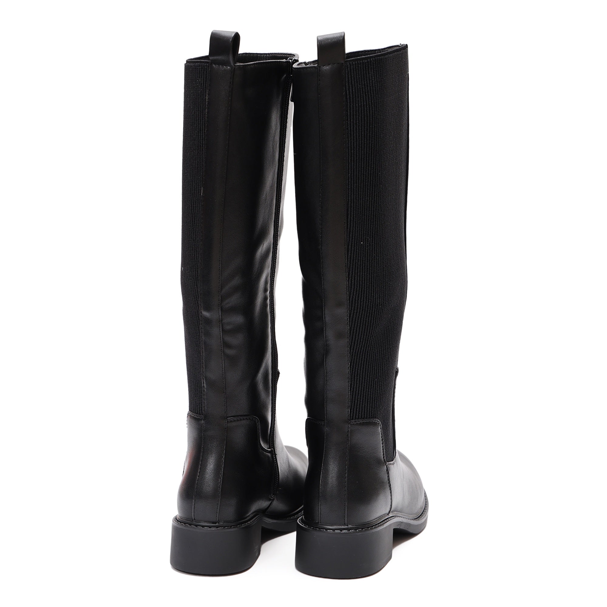 Stivale in simil con elastico laterale Nero
