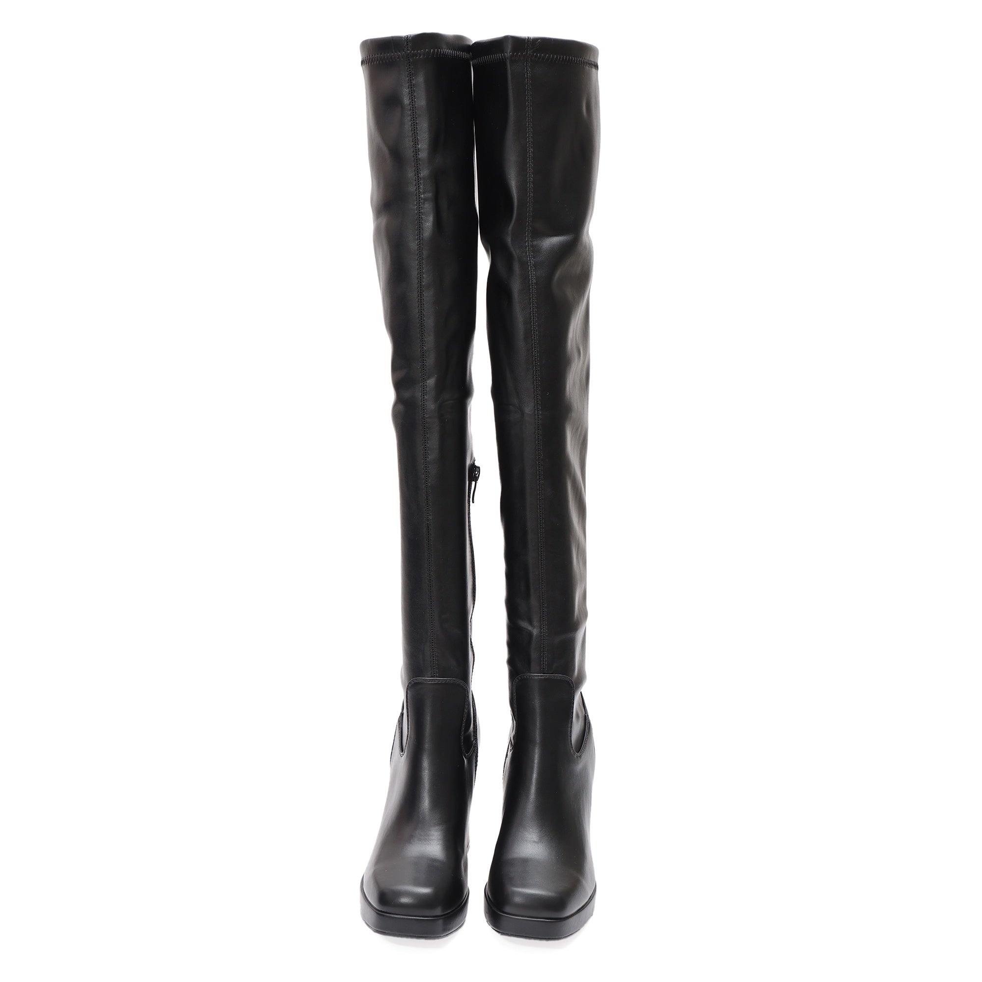Stivali in simil pelle con tacco Nero - Imperatrice