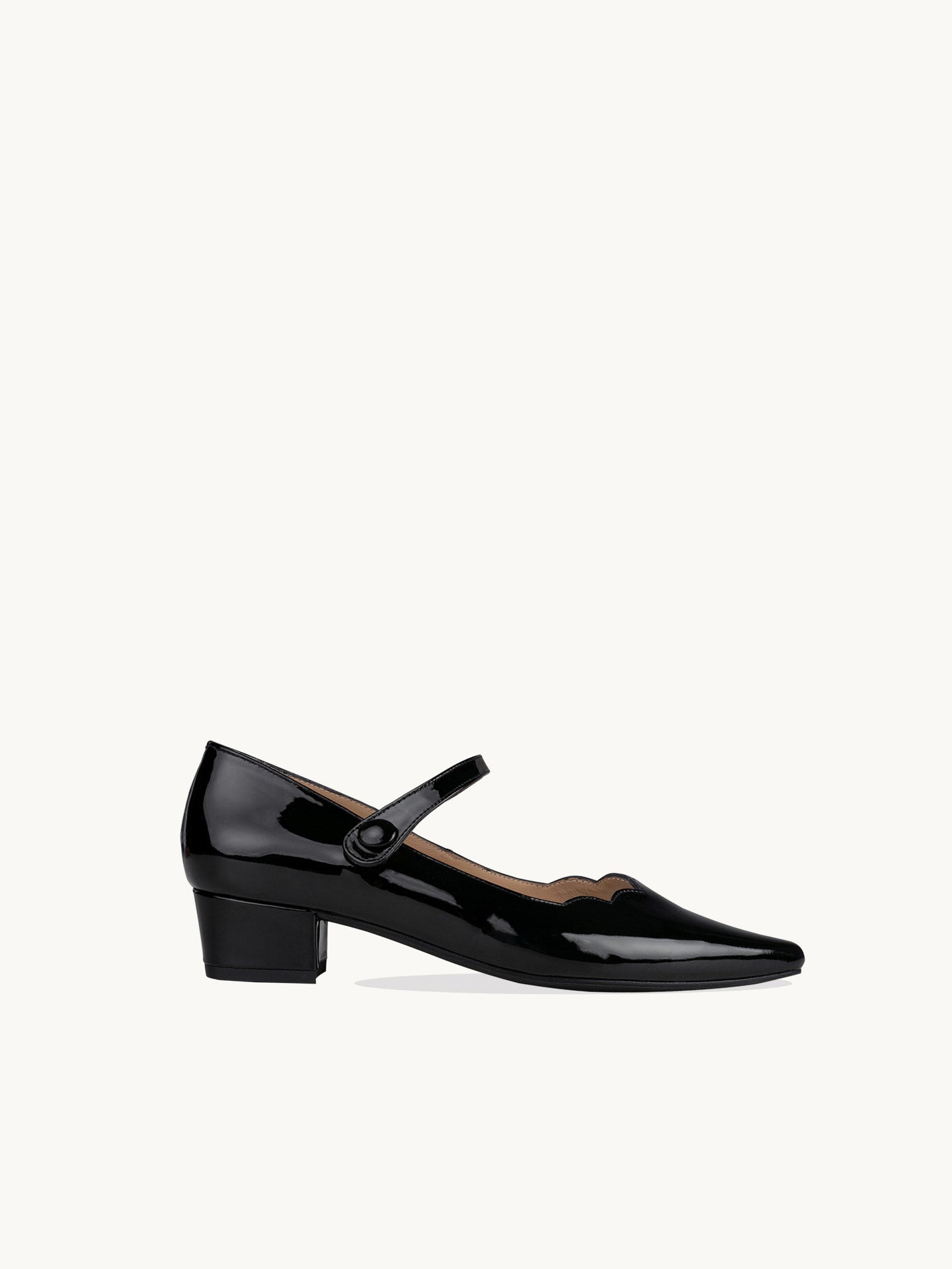 Black Patent Mary Jane Shoes with Small Heel and Pointed Toe | Carla Black
