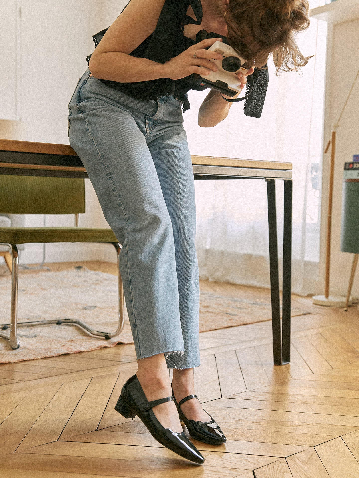 Black Patent Mary Jane Shoes with Small Heel and Pointed Toe | Carla Black
