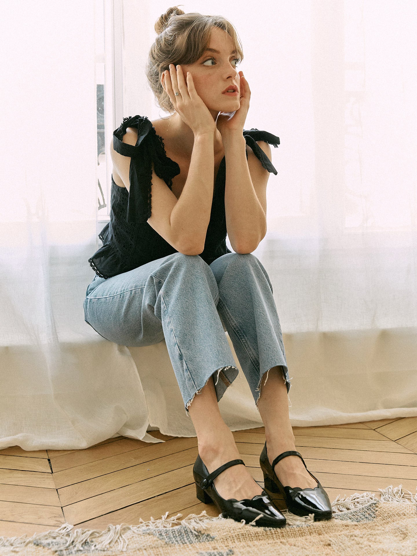 Black Patent Mary Jane Shoes with Small Heel and Pointed Toe | Carla Black