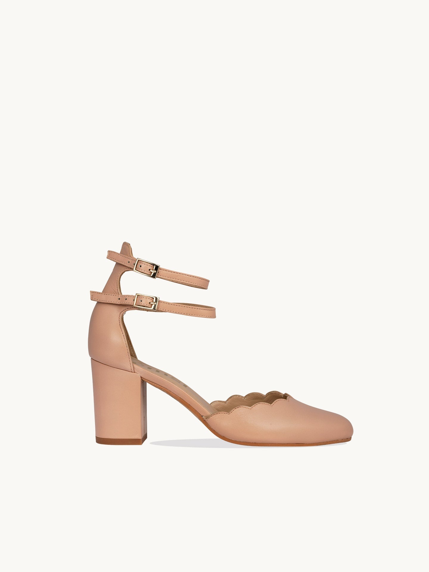 Pink Mary Jane Pumps with Scalloped Edge | Flavie Rose