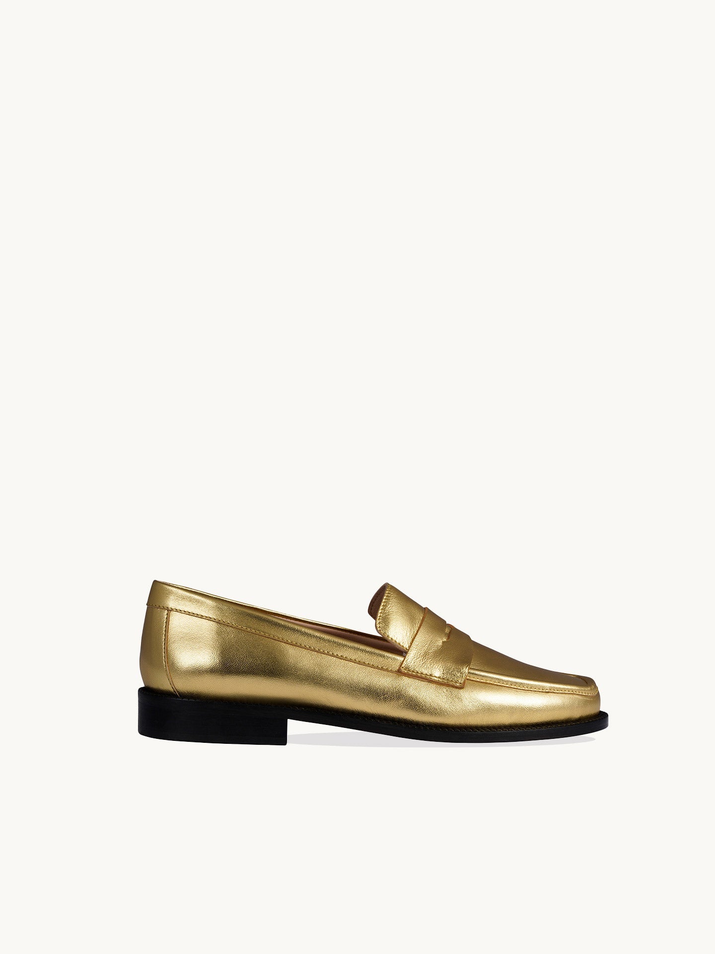 Gold Loafers in Soft Italian Leather with Light Sole | Lissa Gold