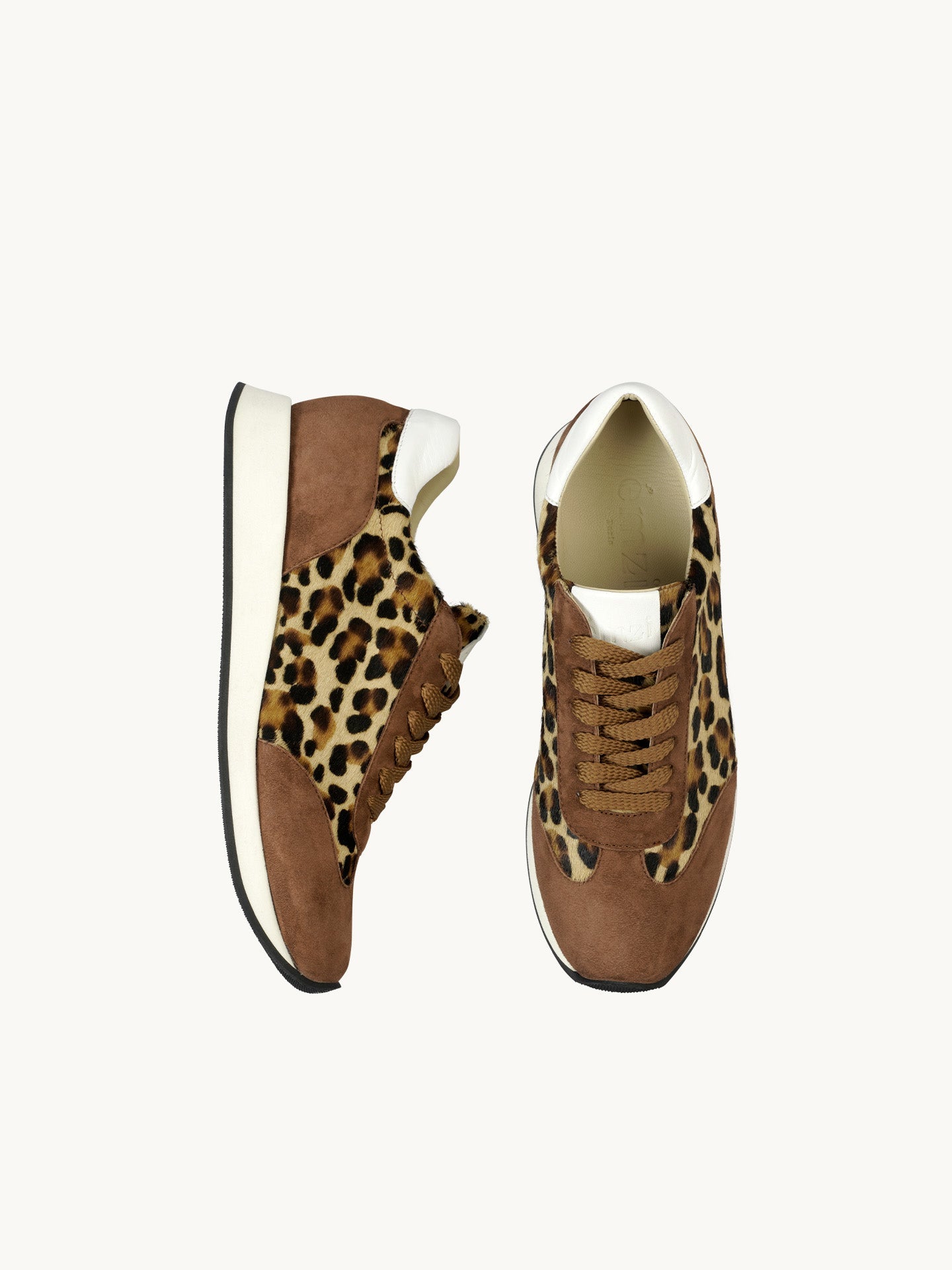 Camel and leopard wedge sneakers | Nao Leopard
