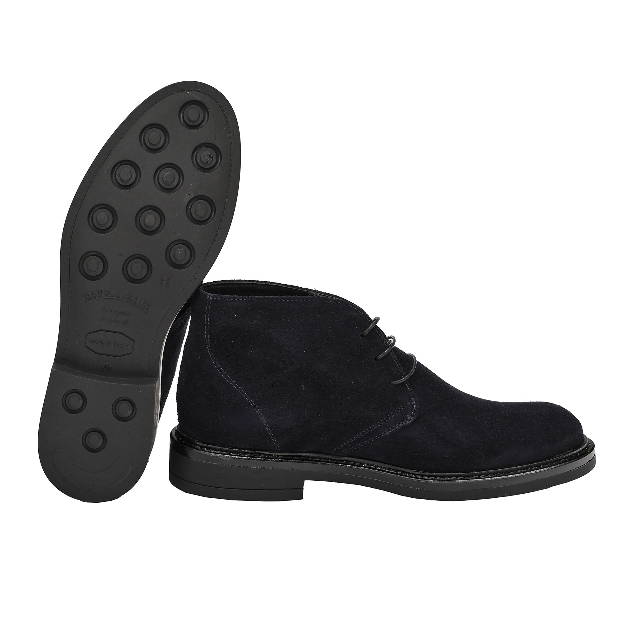 Polacchine stringate in camoscio Blu