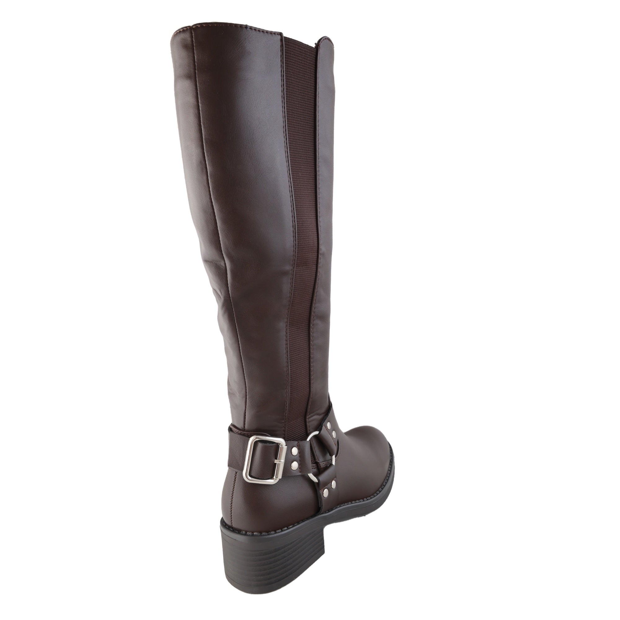 Stivali in simil pelle con banda elastica laterale Marrone