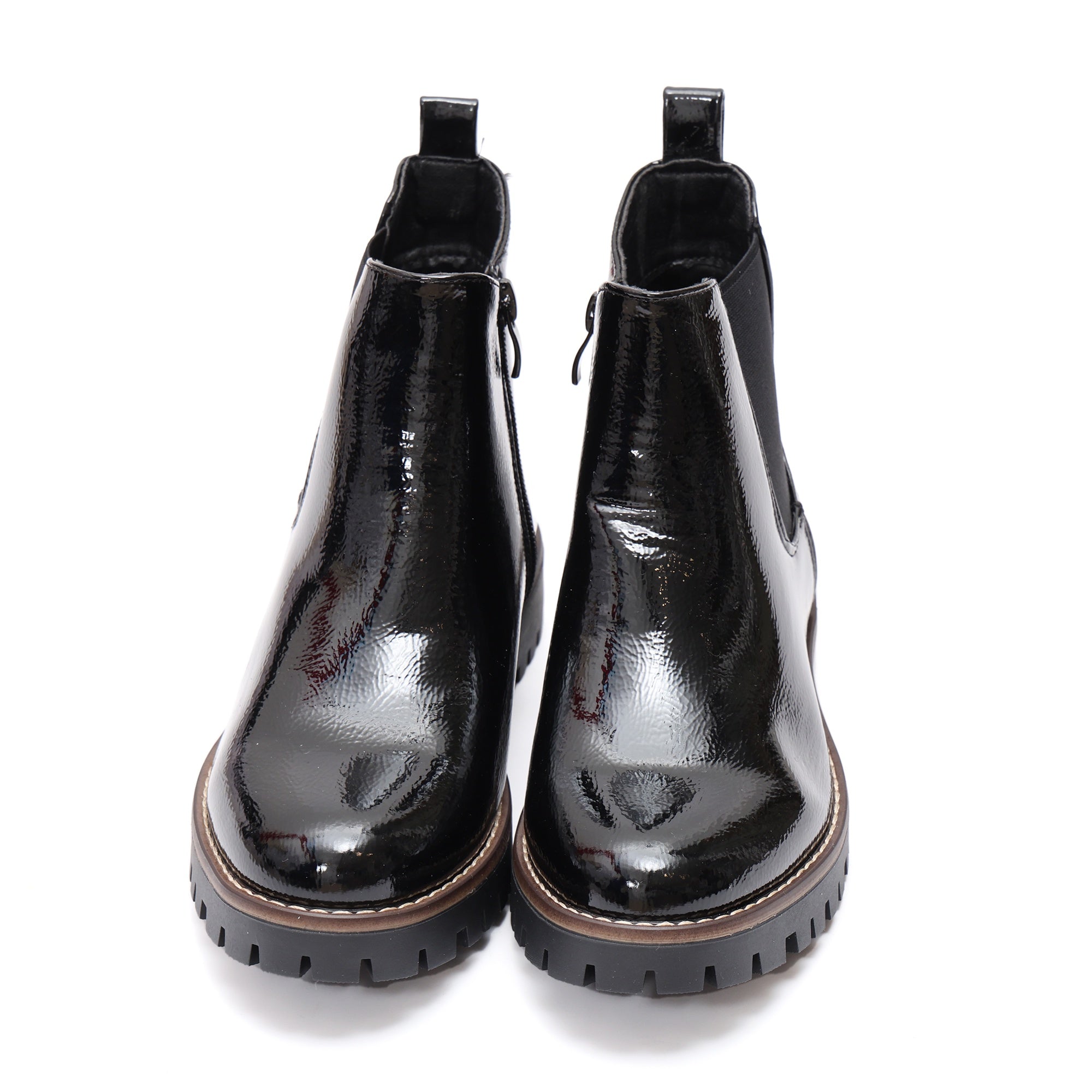 Stivaletto in simil pelle con elastico laterale  Nero