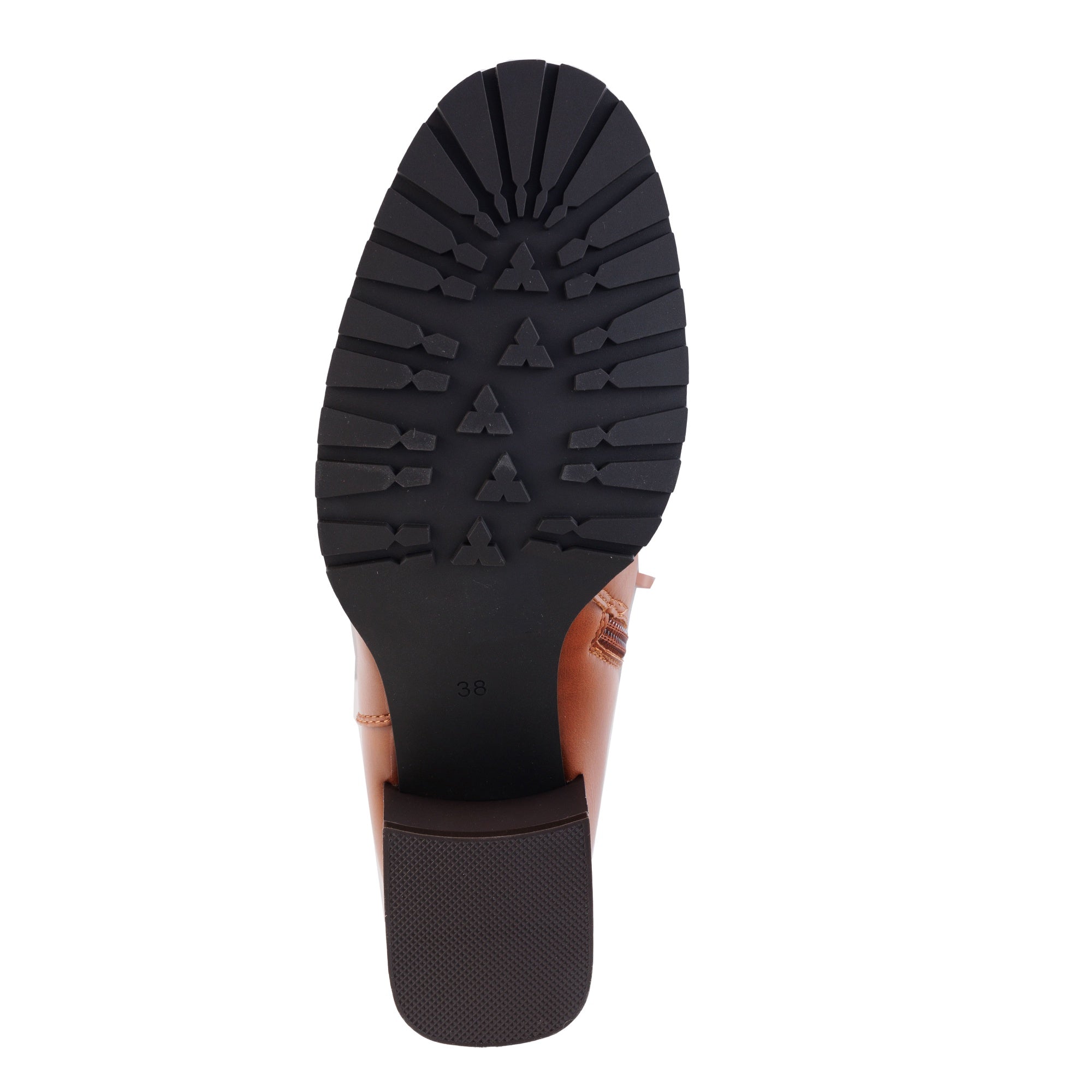 Stivali in simil pelle con tacco comodo e fascia elastica laterale Cammello