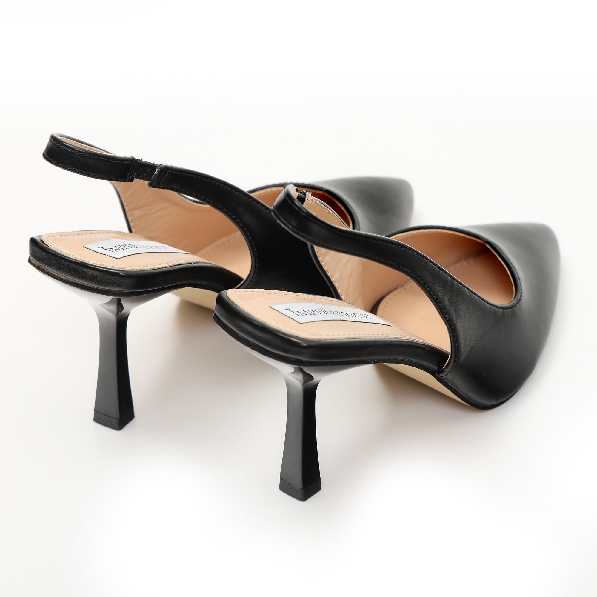 Dècolletè slingback in simil pelle Nero