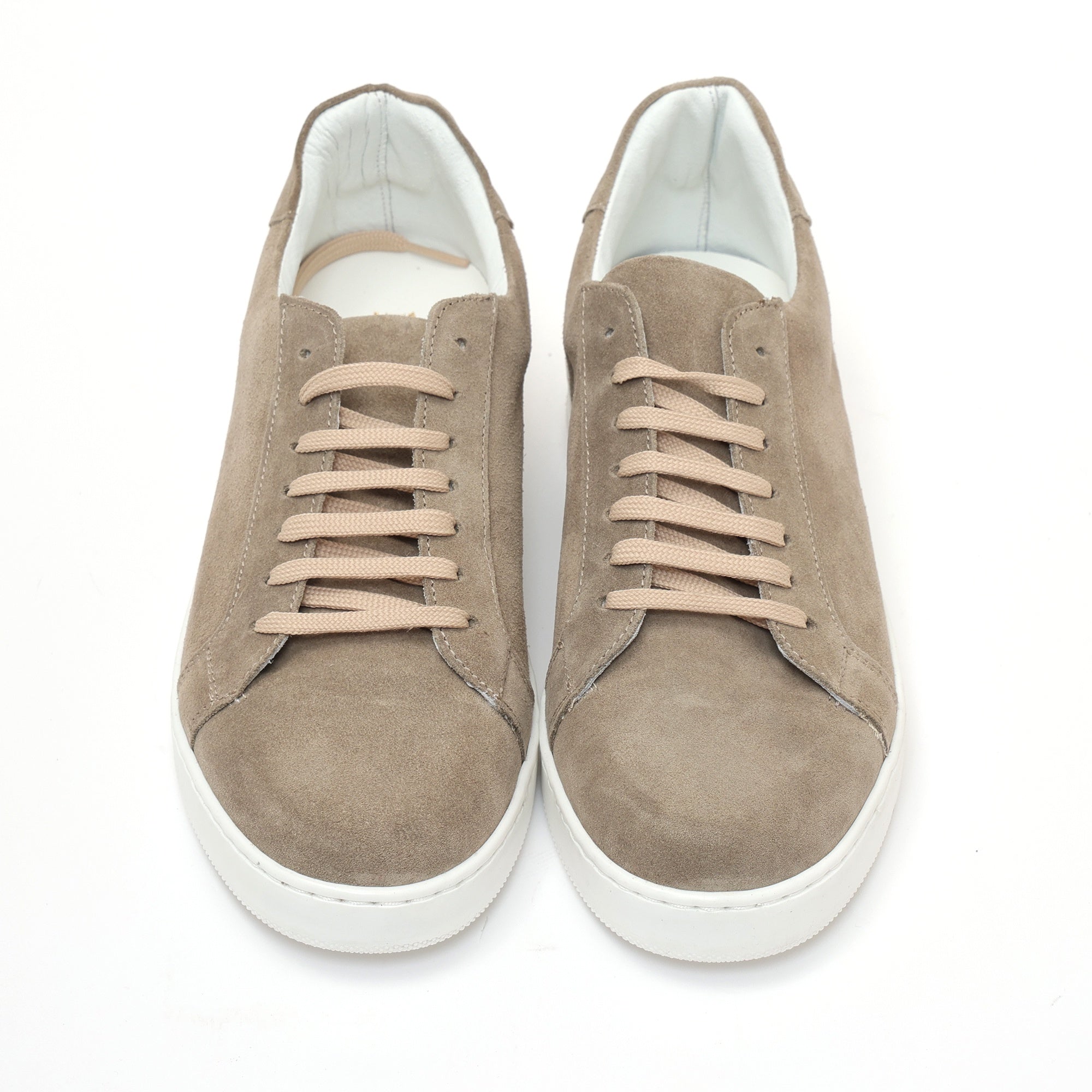 Sneakers stringate in camoscio Taupe