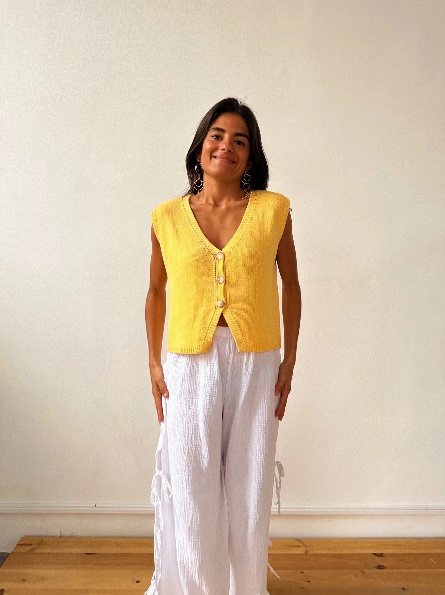 Gilet in cotone giallo Rous