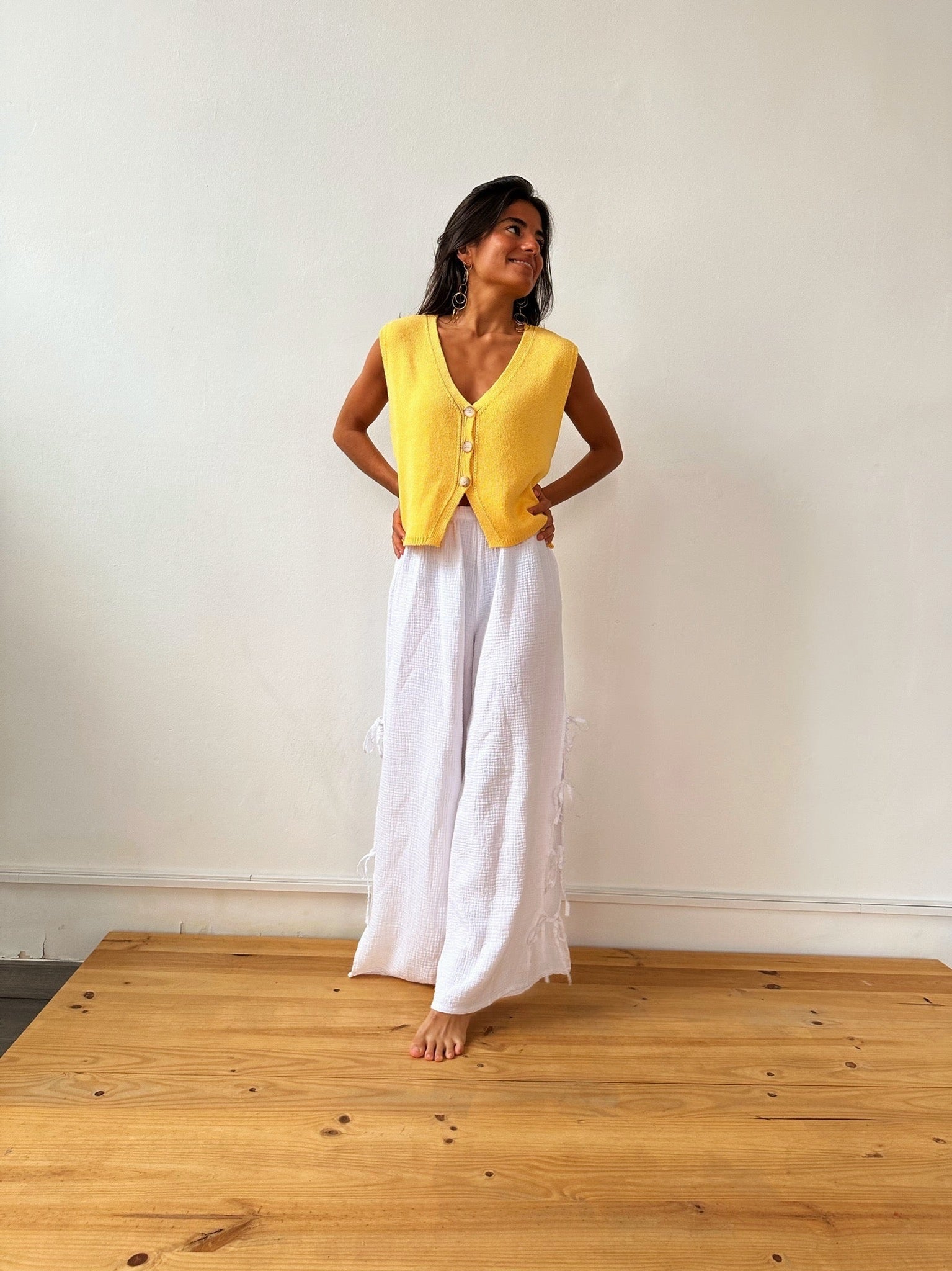 Gilet in cotone giallo Rous