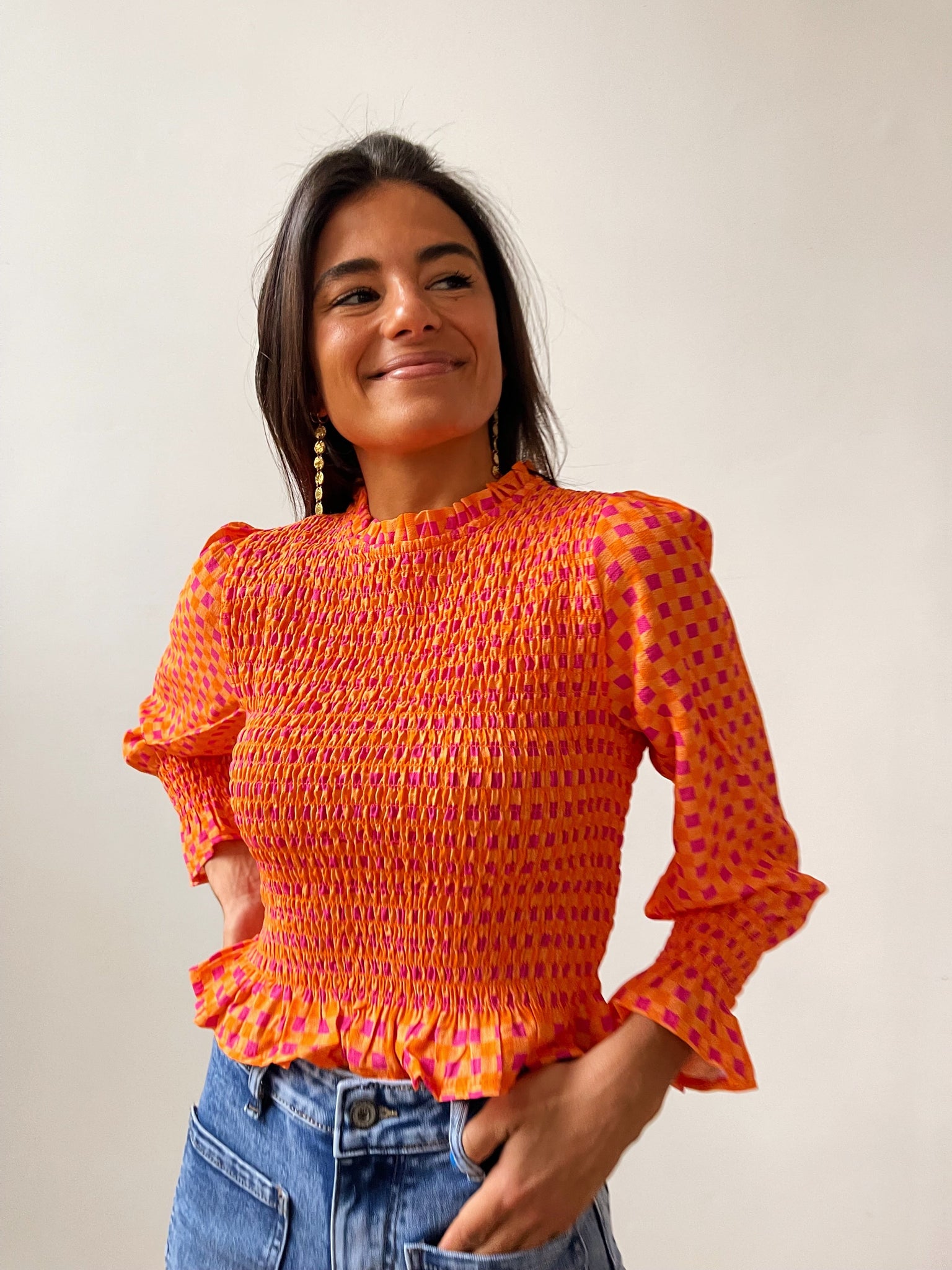 Blusa arancione Chia